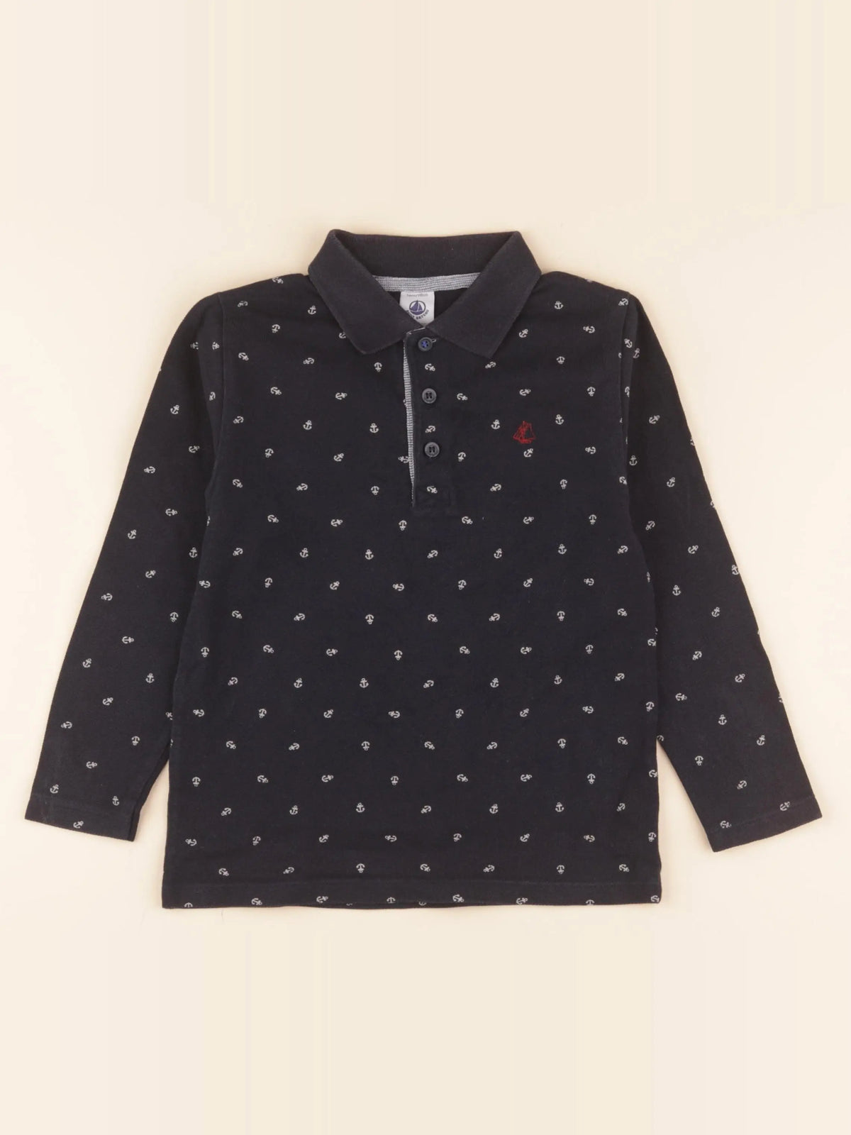 Polo bleu, blanc