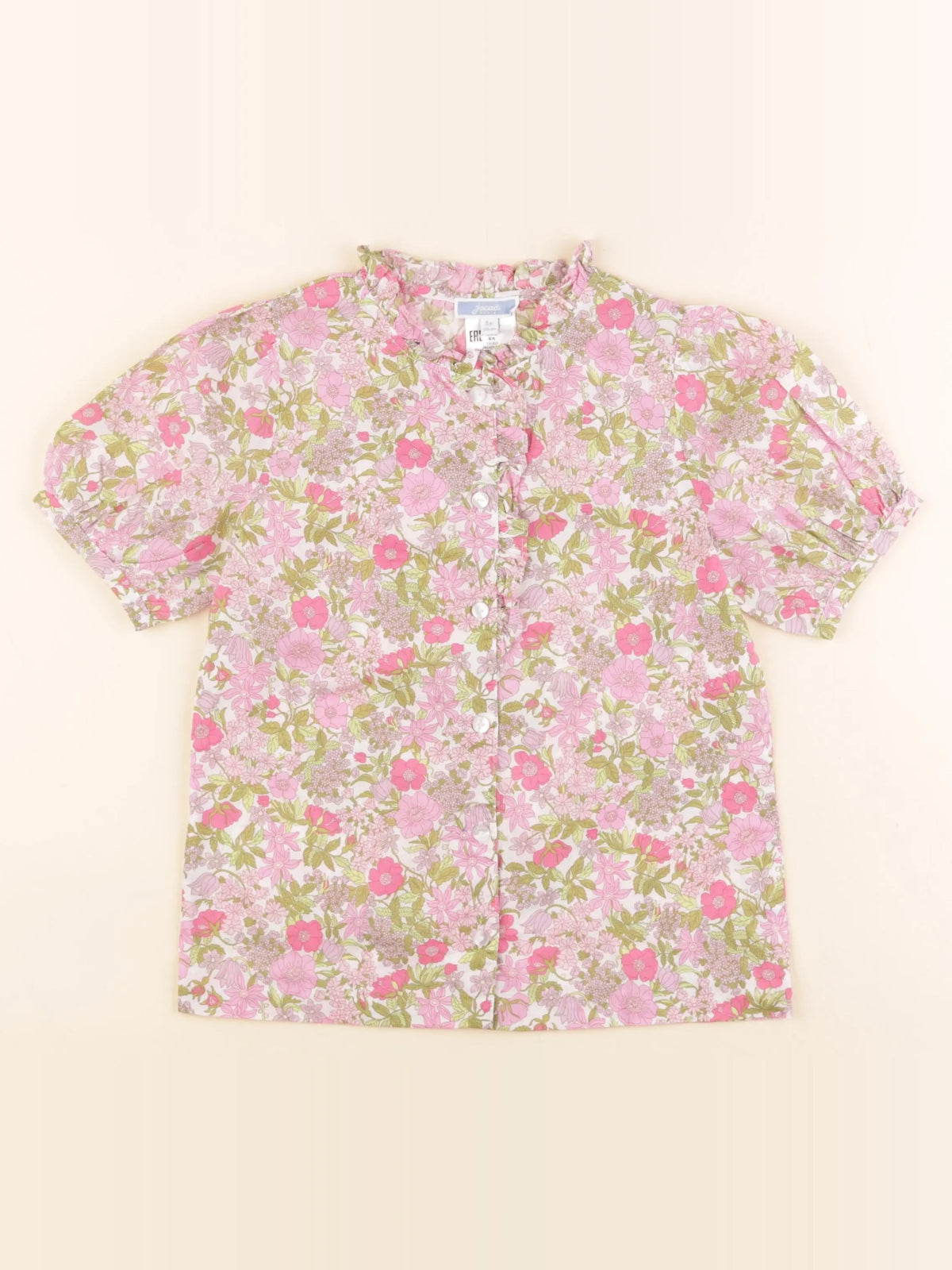 Jacadi - blouse liberty rose, vert - 8 ans