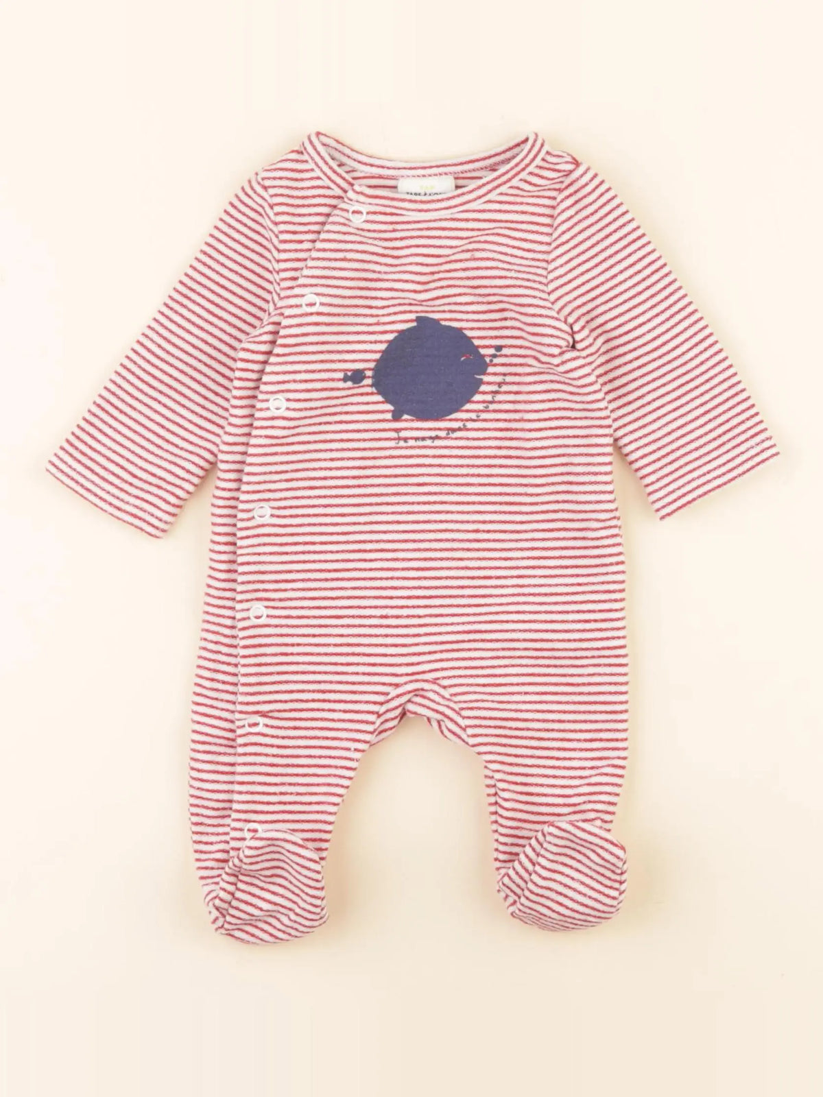 Tape à l'oeil - pyjama coton rouge - 1 mois
