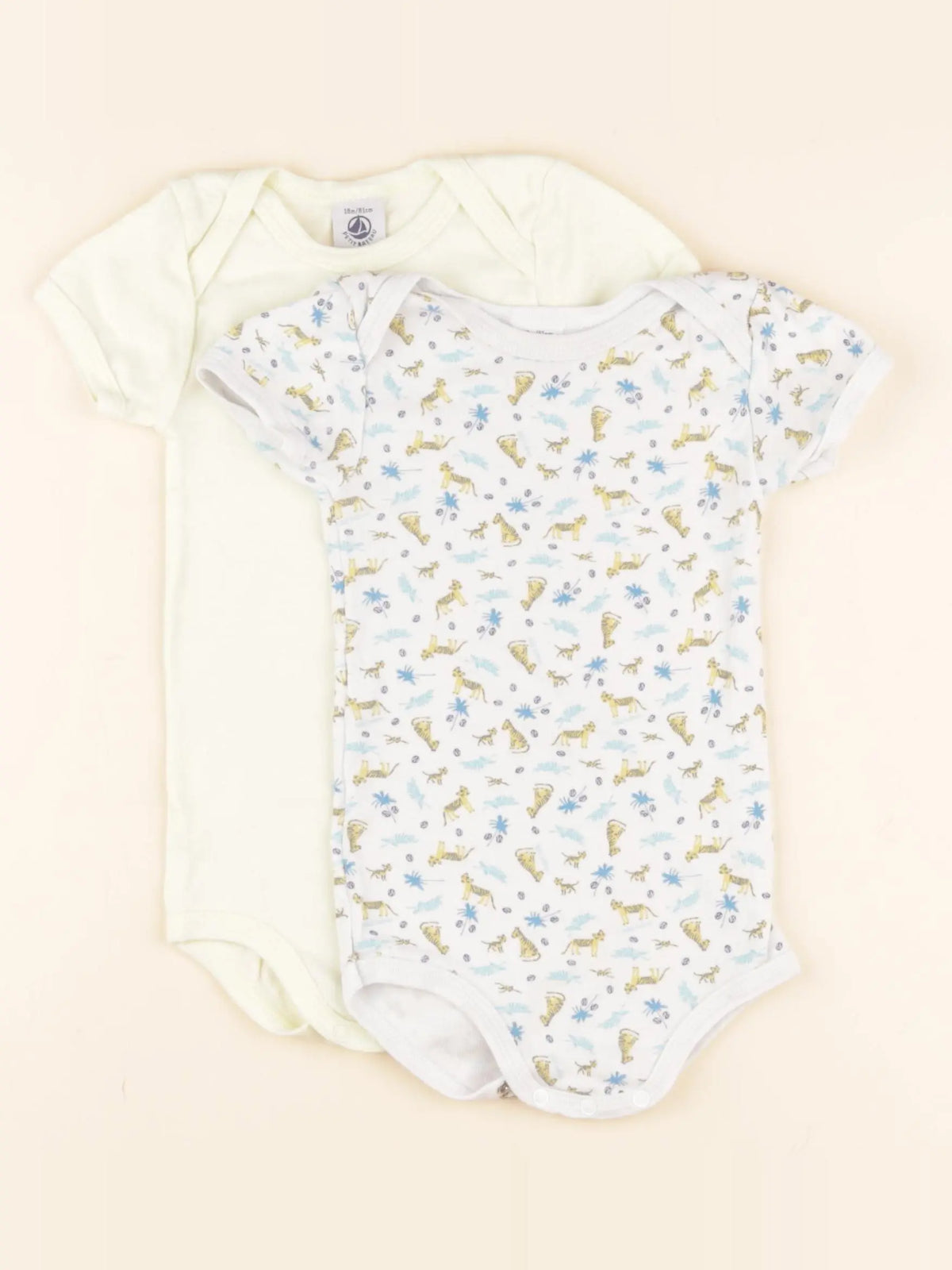 Lot de 2 bodies en coton jaune, bleu