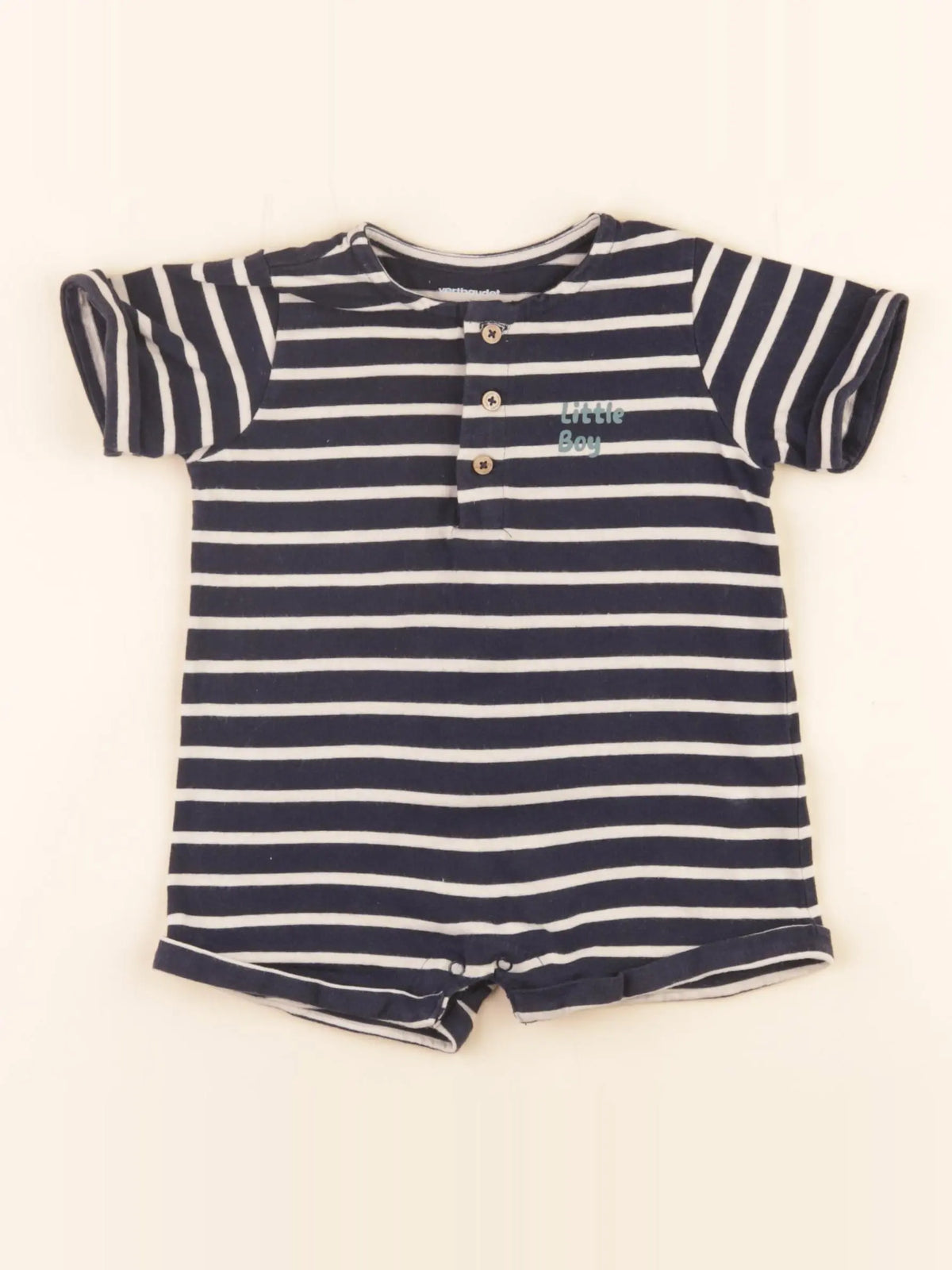 Vertbaudet - pyjama coton bleu - 12 mois