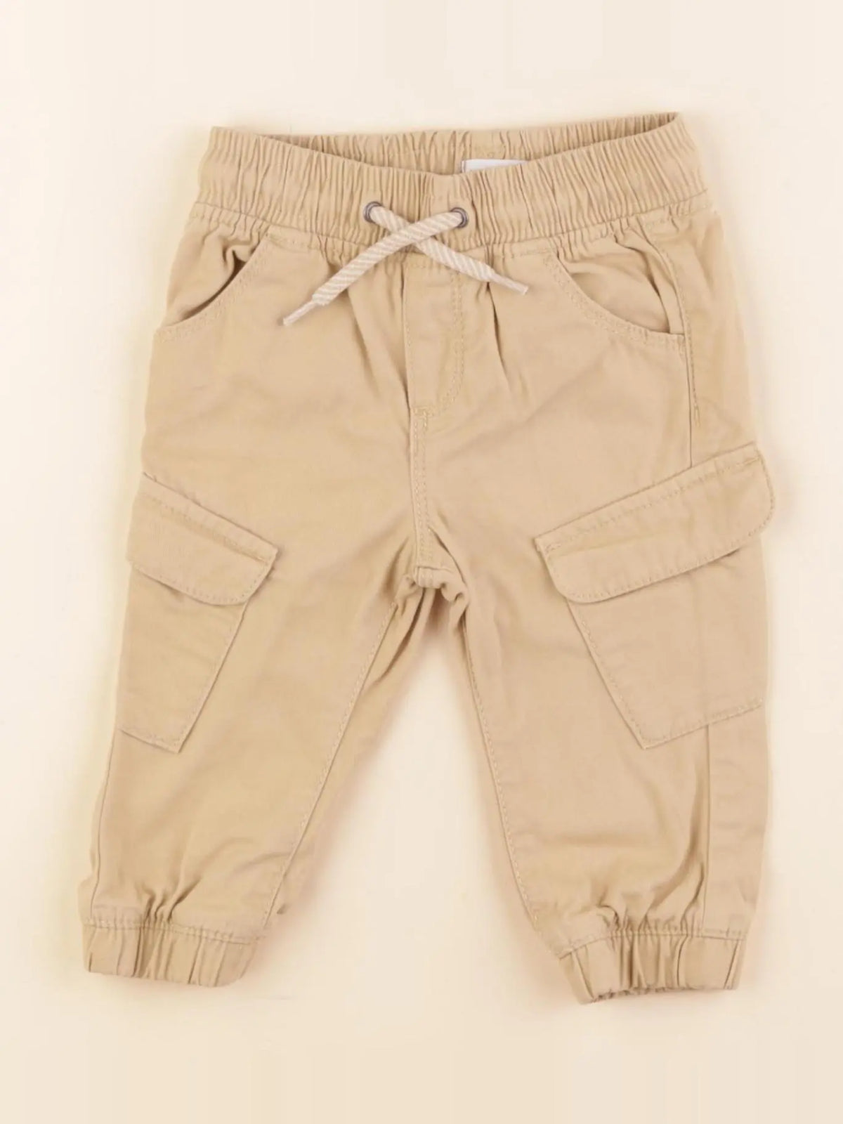 Vertbaudet - pantalon beige - 9 mois