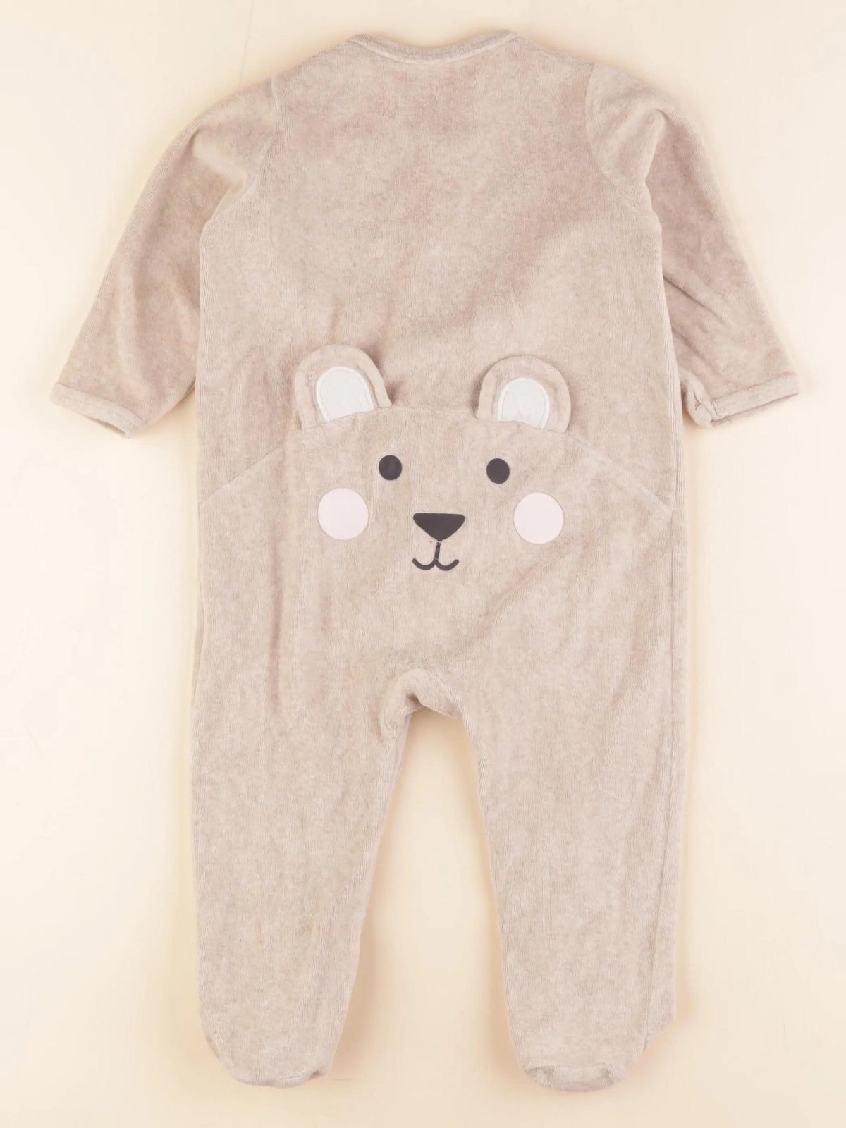 Vertbaudet - pyjama velours beige - 18 mois