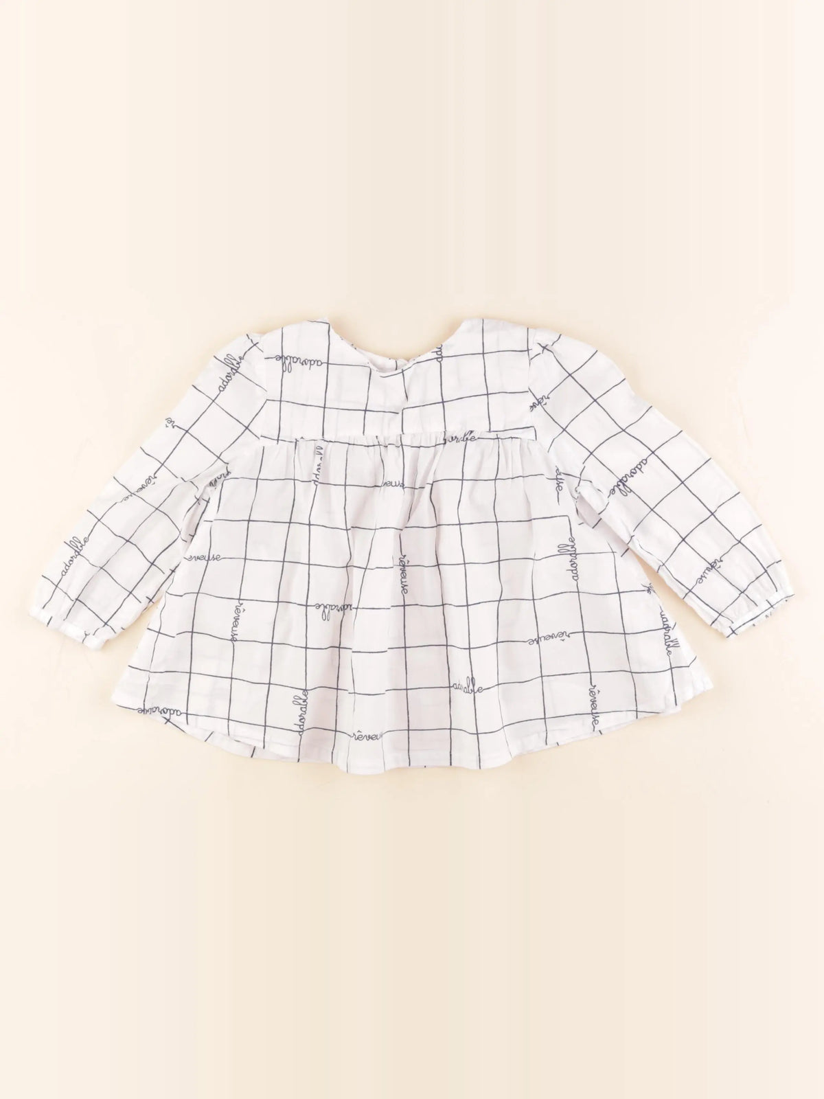 Vertbaudet - blouse blanc, bleu - 3 ans