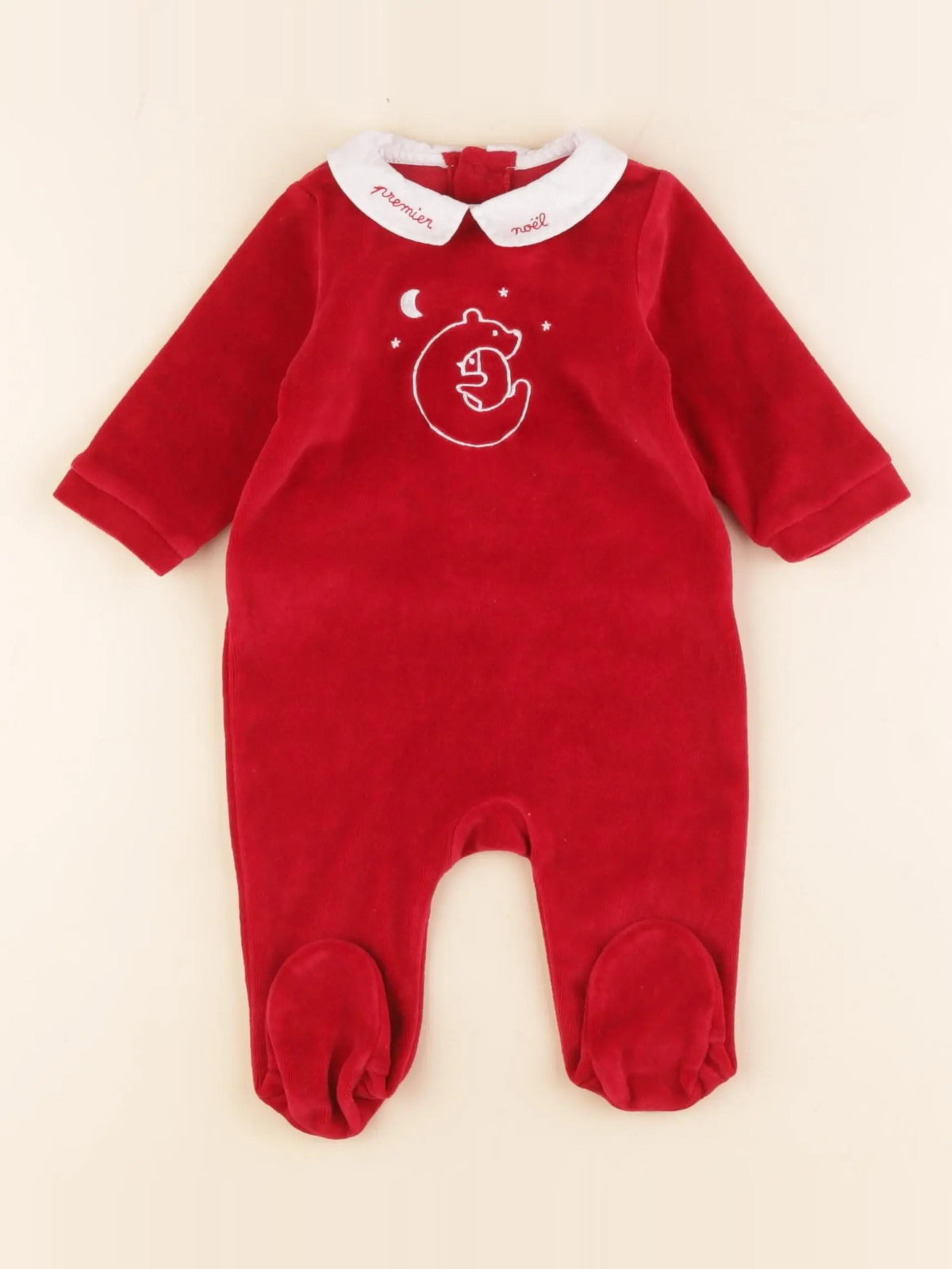 Jacadi - pyjama velours rouge - 3 mois