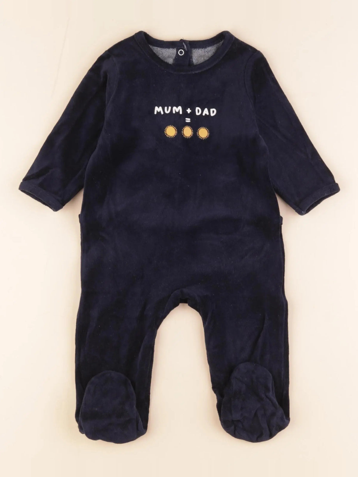Vertbaudet - pyjama velours bleu - 9 mois