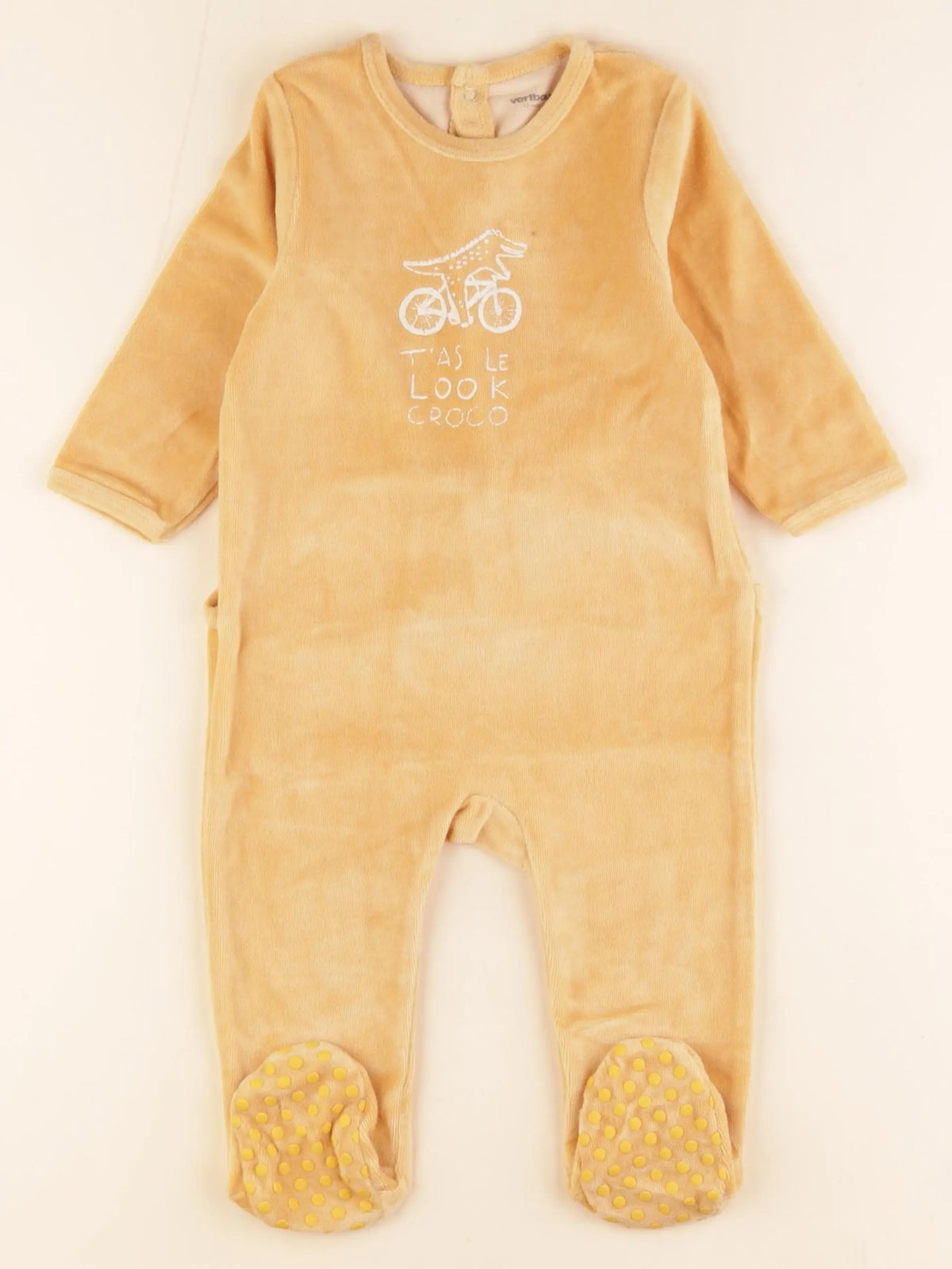 Vertbaudet - pyjama velours jaune - 12 mois
