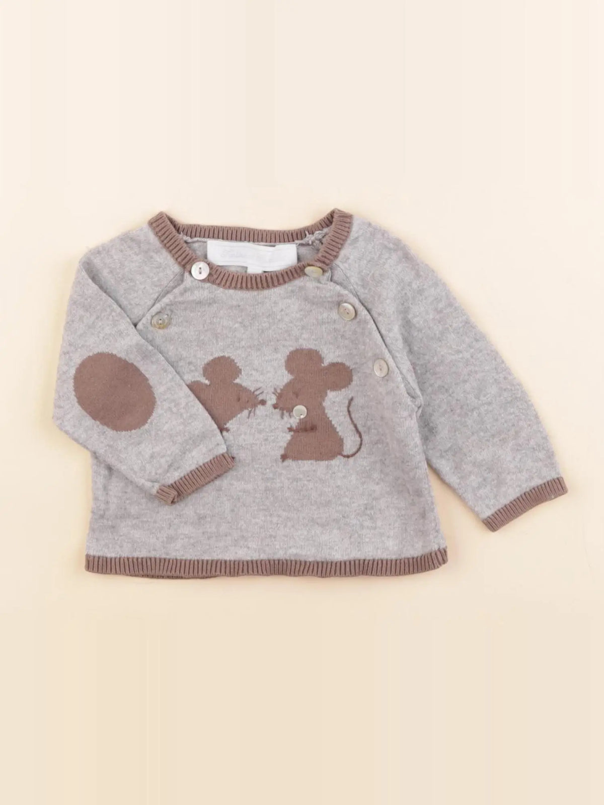 Tartine & Chocolat - pull gris - 3 mois