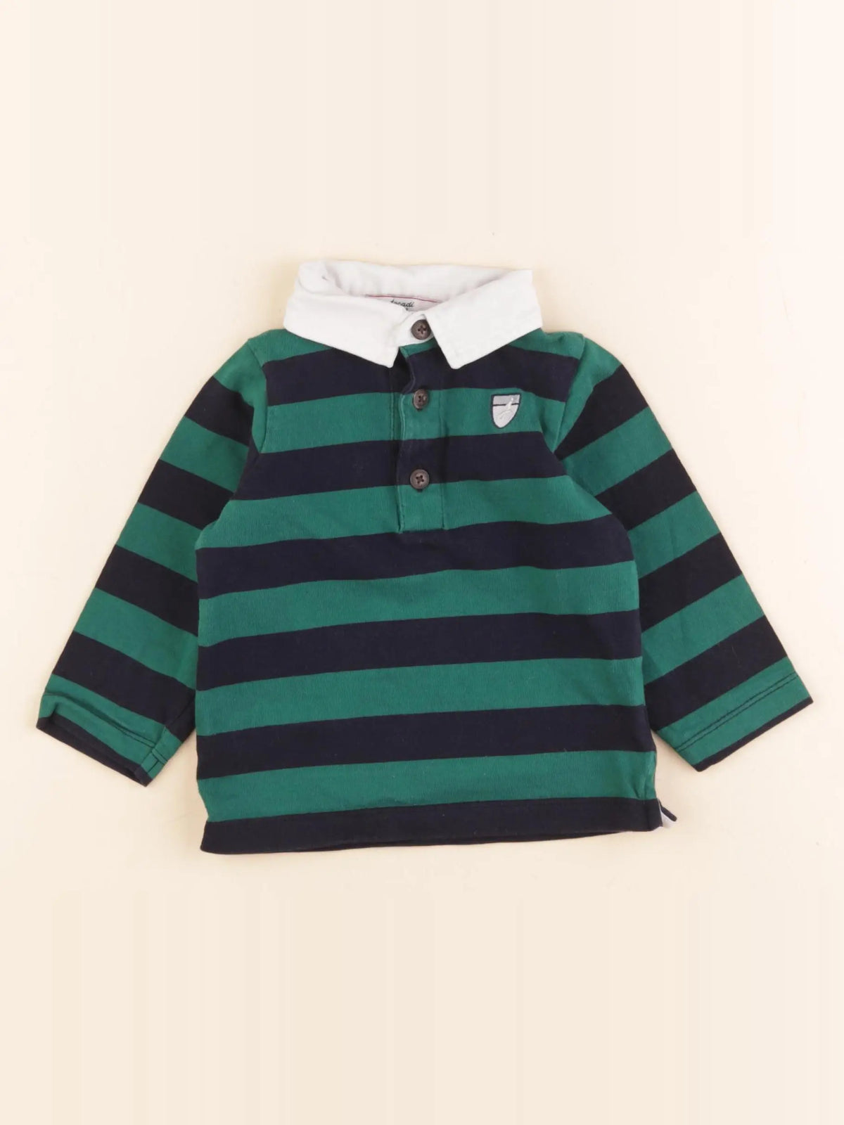 Jacadi - polo bleu, vert - 12 mois