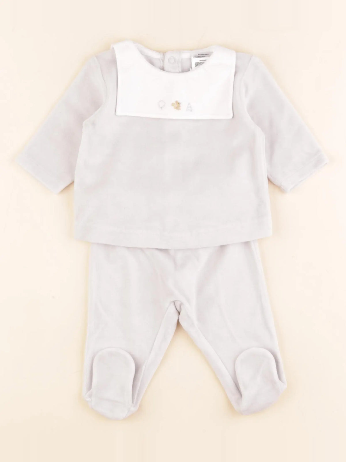 Jacadi - pyjama velours gris - 3 mois