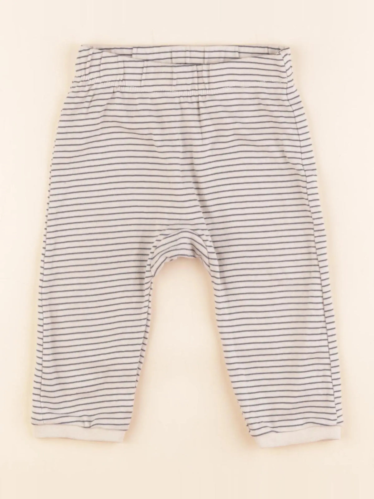 H&M - sarouel beige, bleu - 6/9 mois