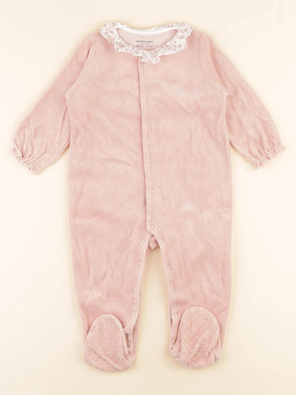 Vertbaudet - pyjama velours rose - 18 mois