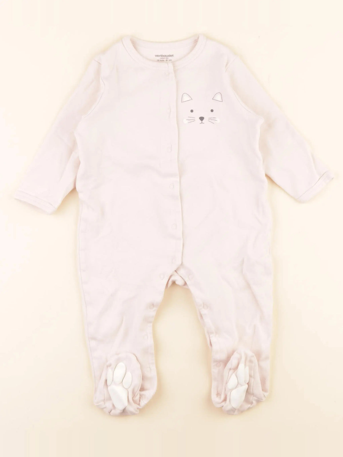 Vertbaudet - pyjama coton rose - 18 mois