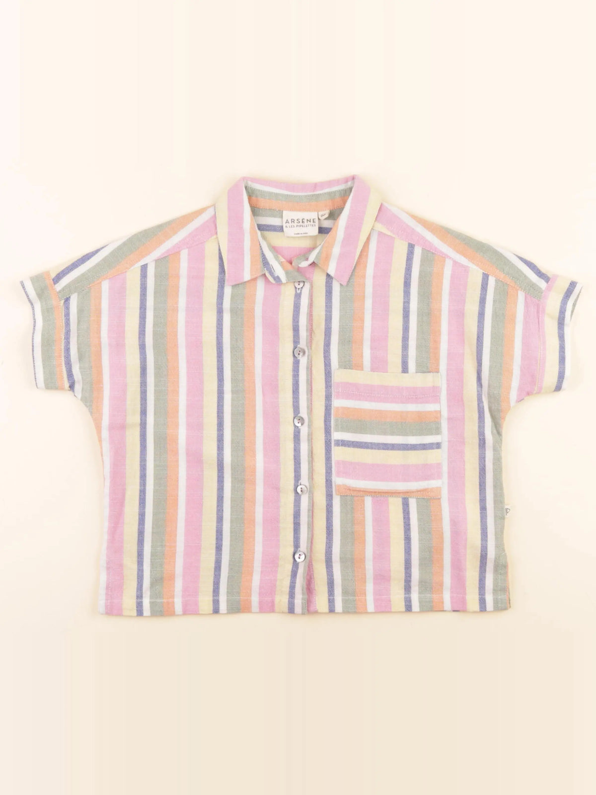 Arsène et les pipelettes - chemise multicolore - 6 ans