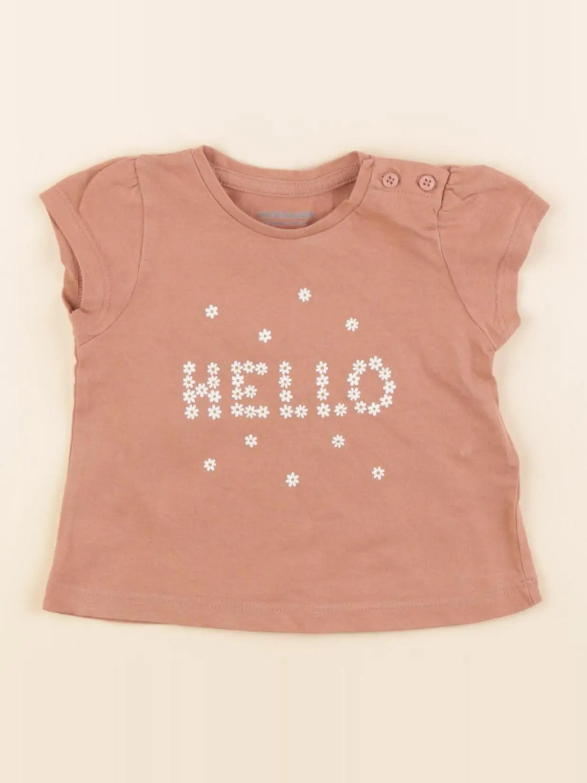 Vertbaudet - tee-shirt marron - 3 mois