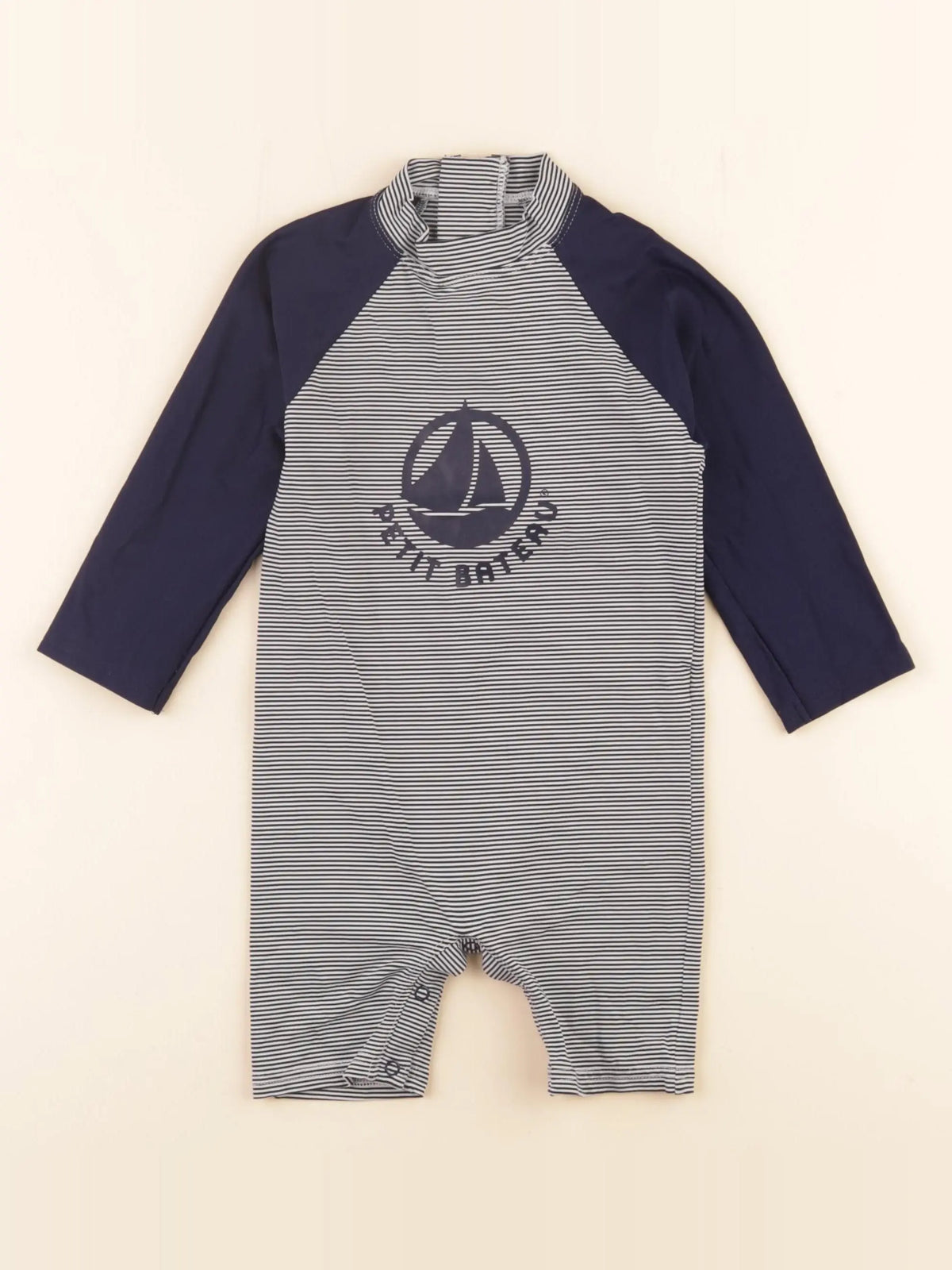 Petit Bateau - combi de bain bleu, blanc - 24 mois