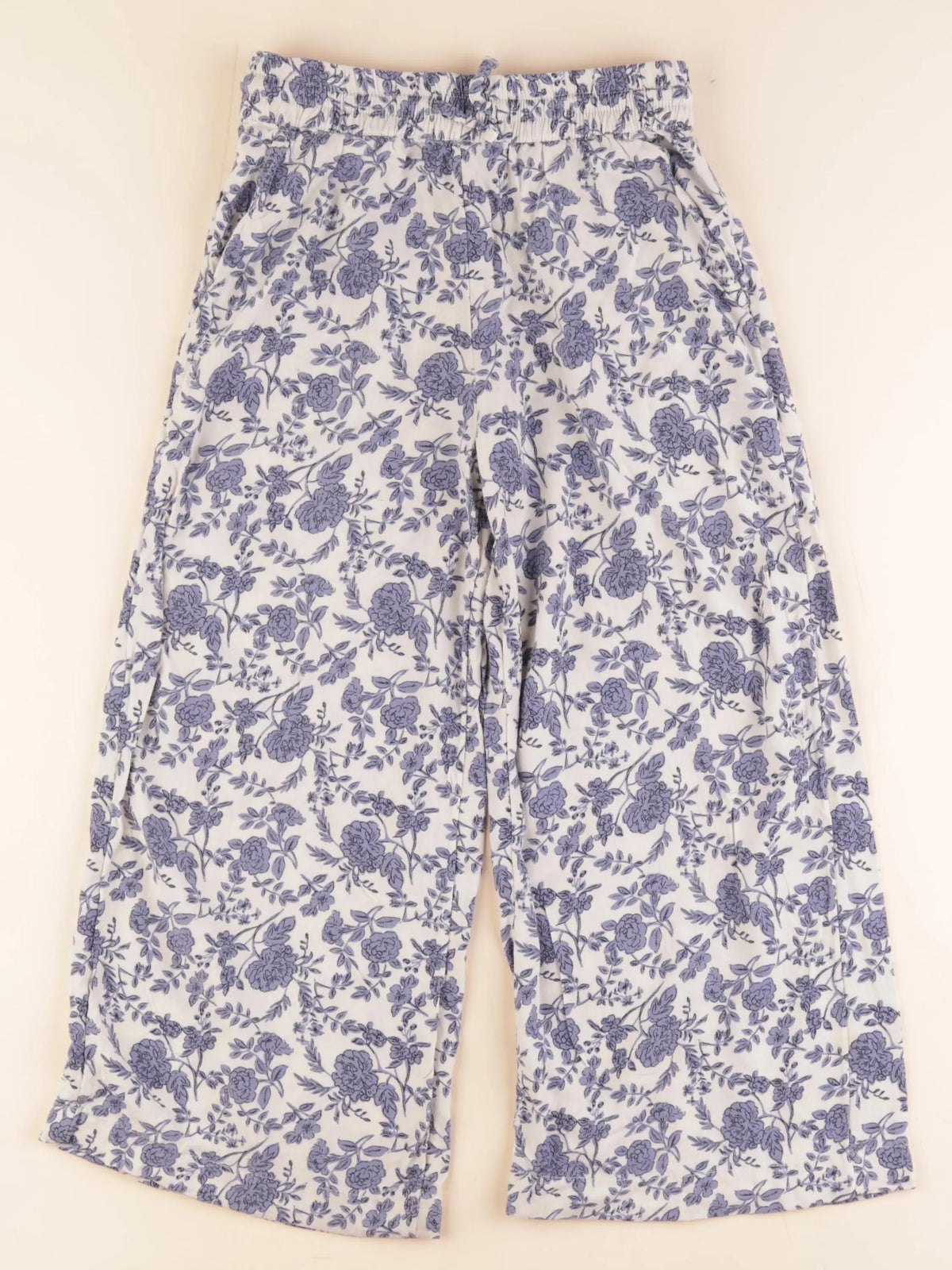 Monoprix - pantalon beige, bleu - 8 ans