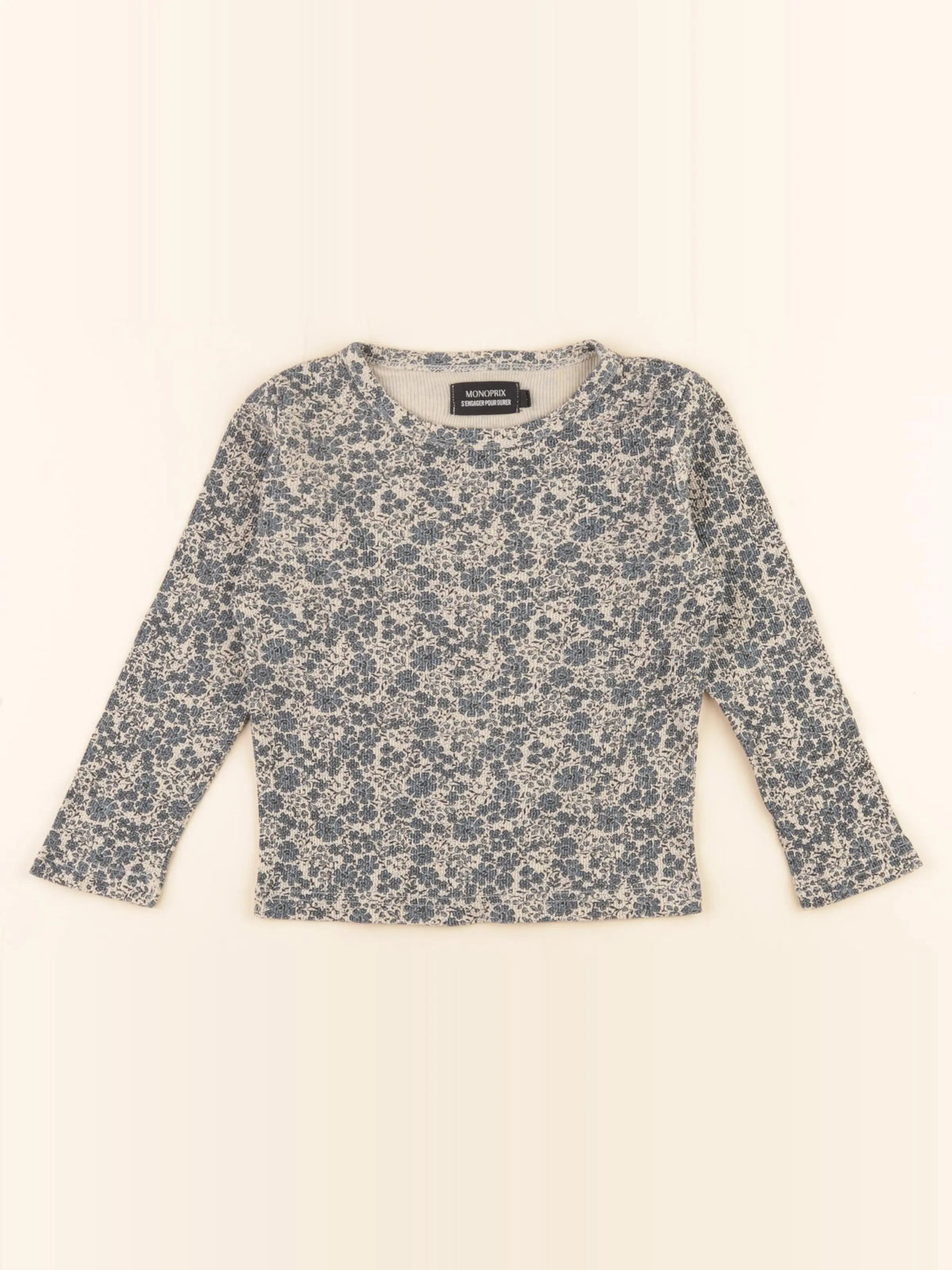 Monoprix - tee-shirt bleu, beige - 5 ans