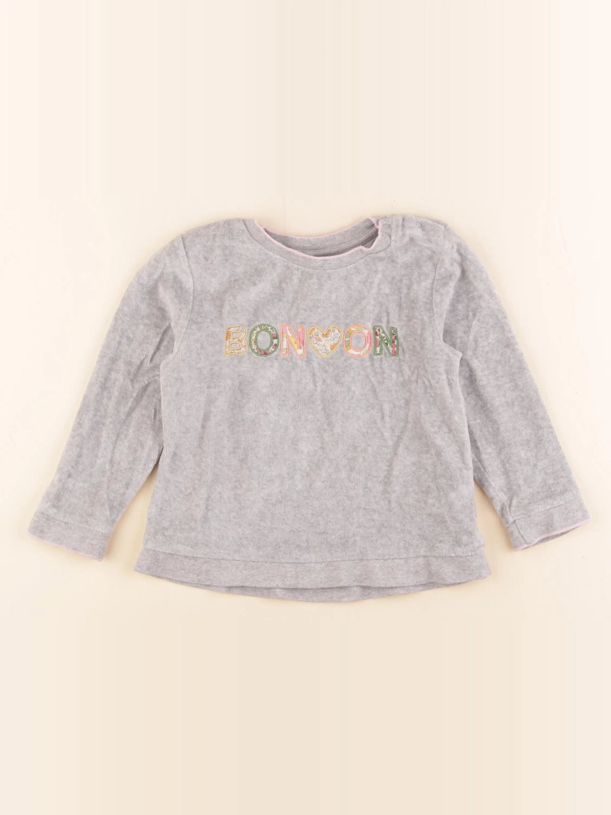 Bonton - sweat éponge gris - 3 ans