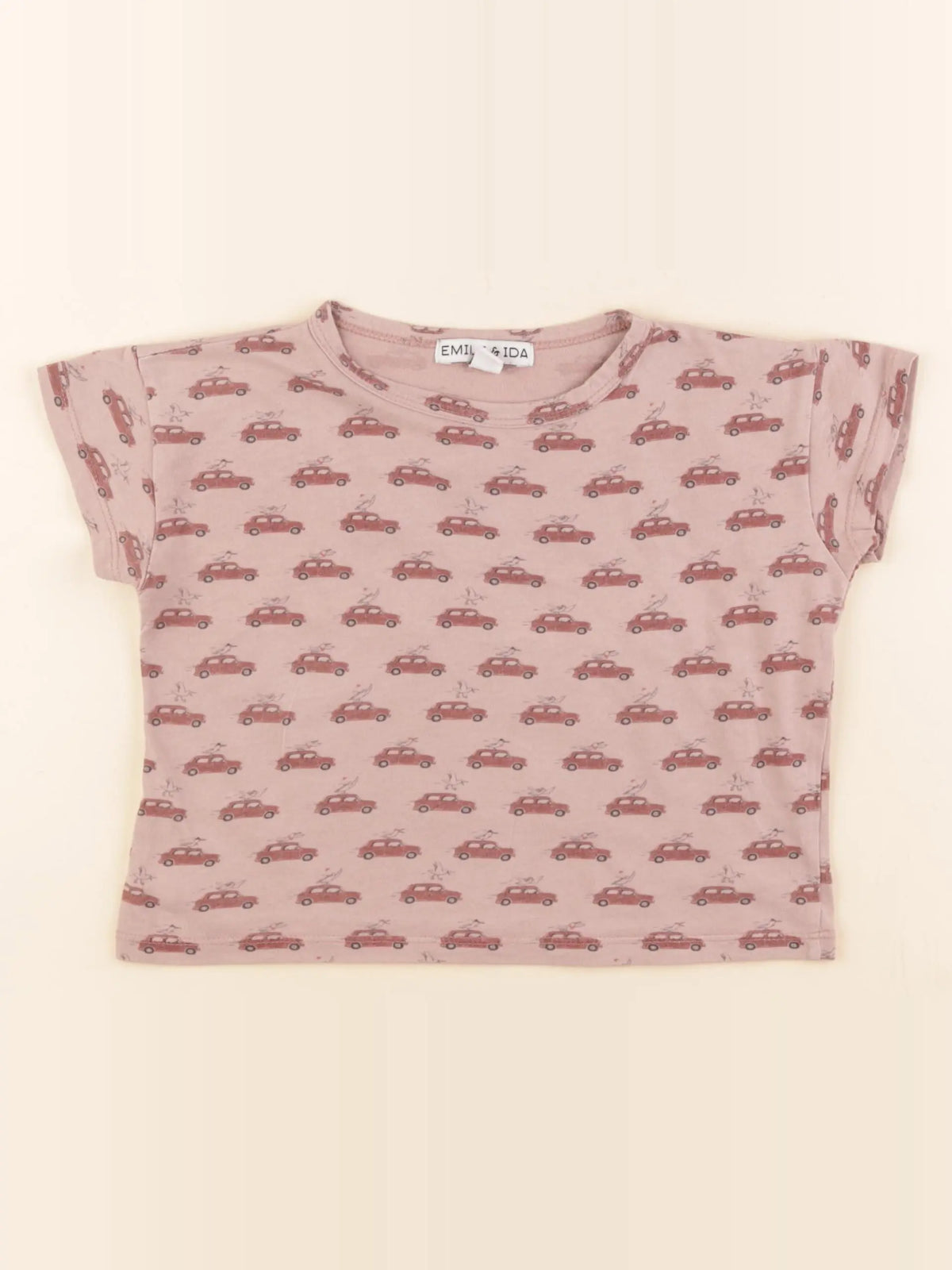 Emile et Ida - tee-shirt marron, rose - 4 ans
