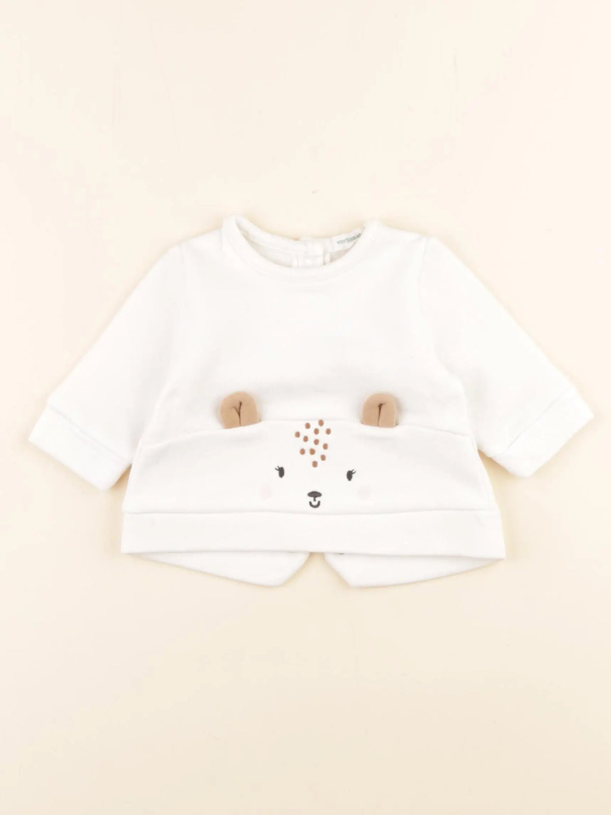 Vertbaudet - sweat beige - 1 mois