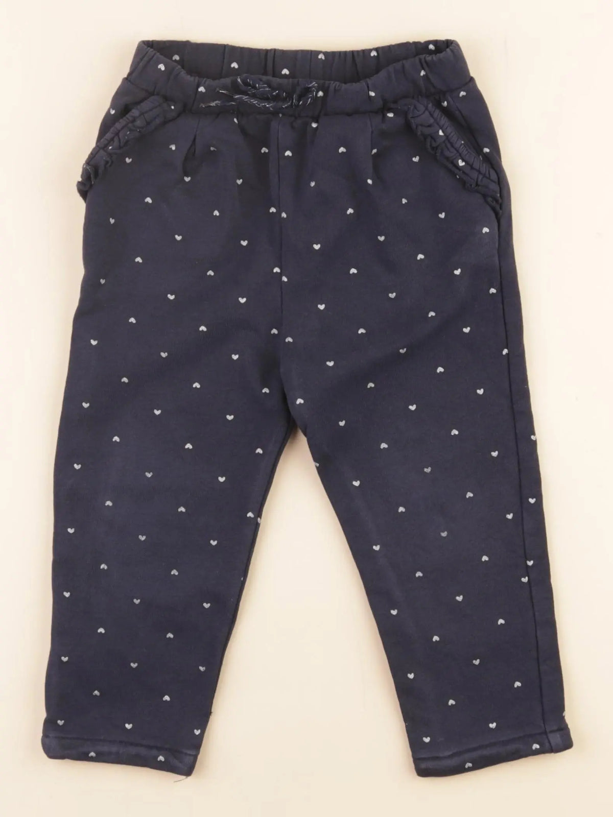 Vertbaudet - pantalon bleu, blanc - 3 ans
