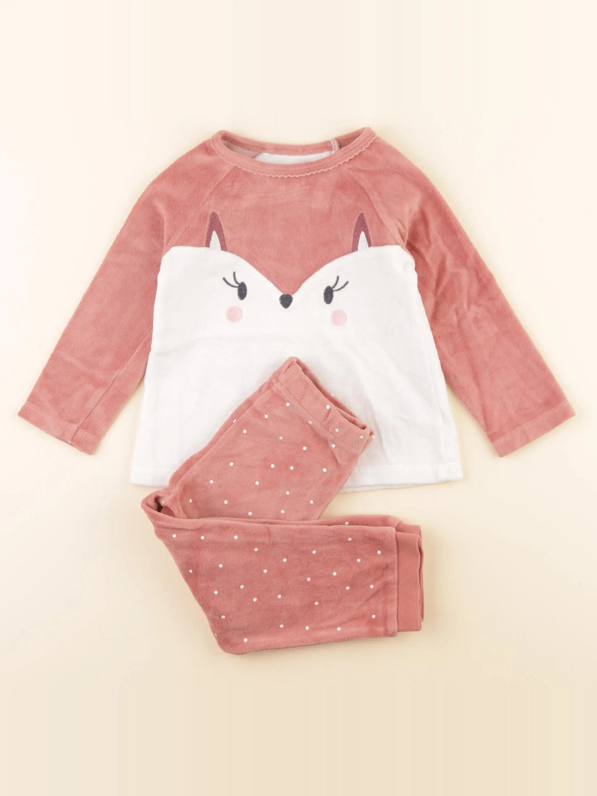Vertbaudet - pyjama velours rose - 3 ans
