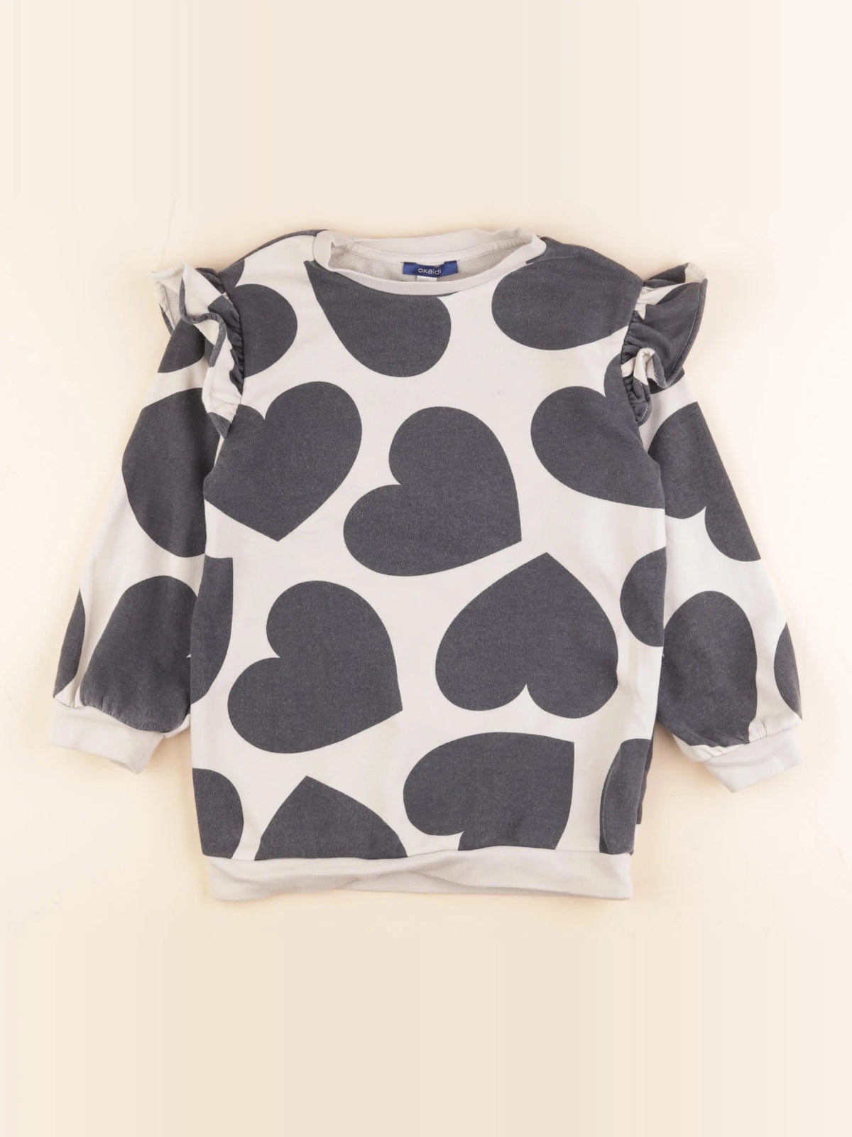 Okaidi - robe beige, gris - 5 ans