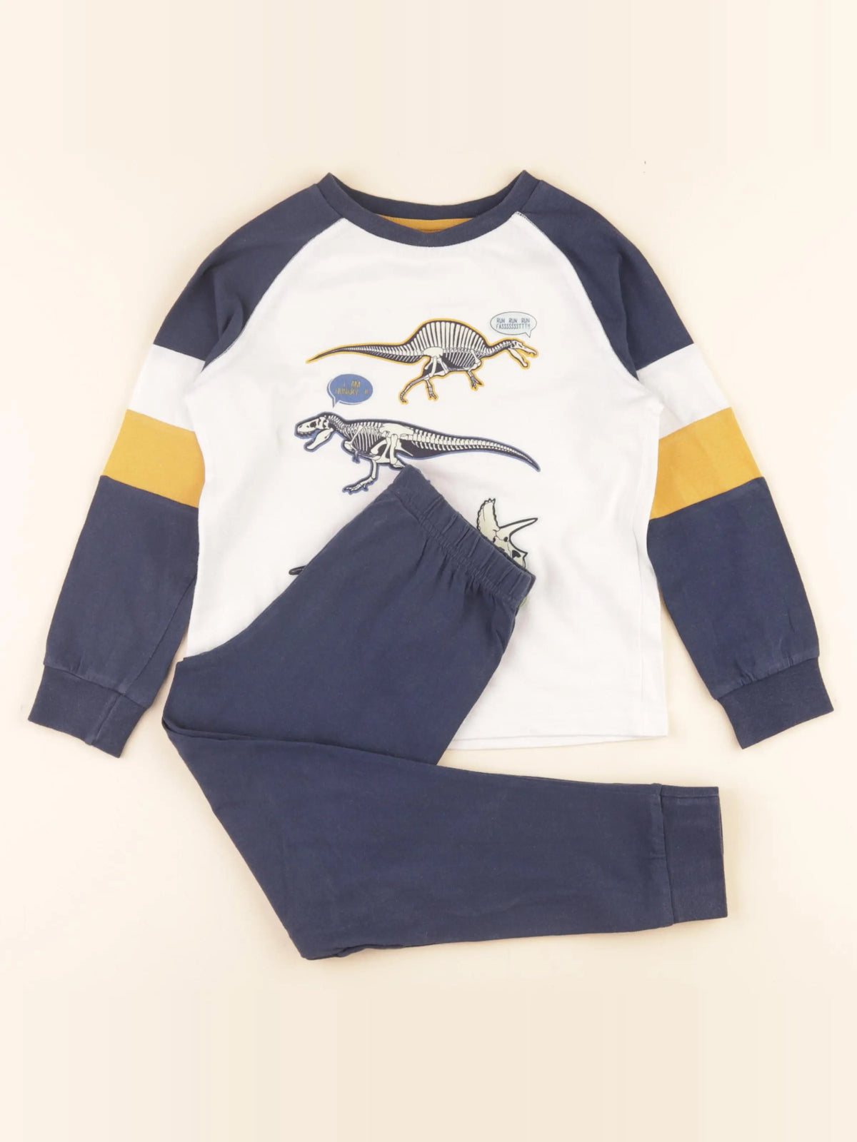 Vertbaudet - pyjama coton bleu, blanc - 5 ans