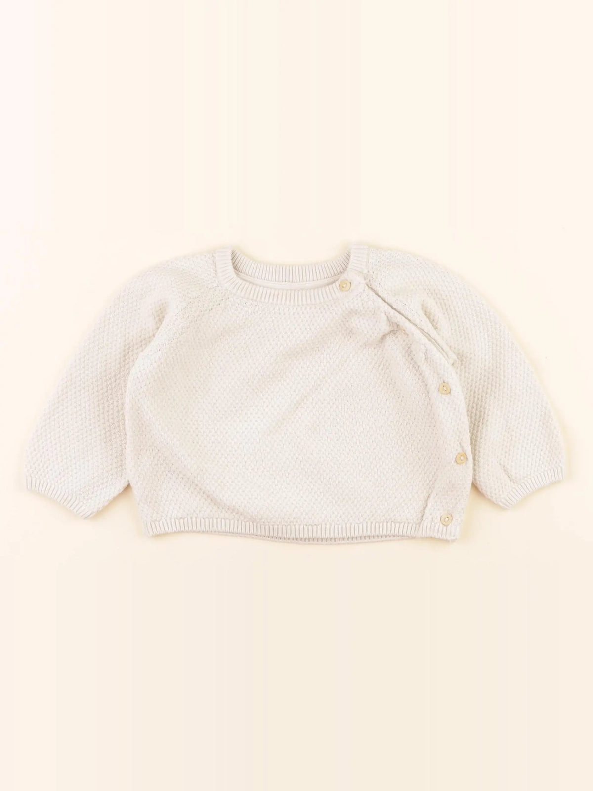H&M - pull beige - 2/4 mois