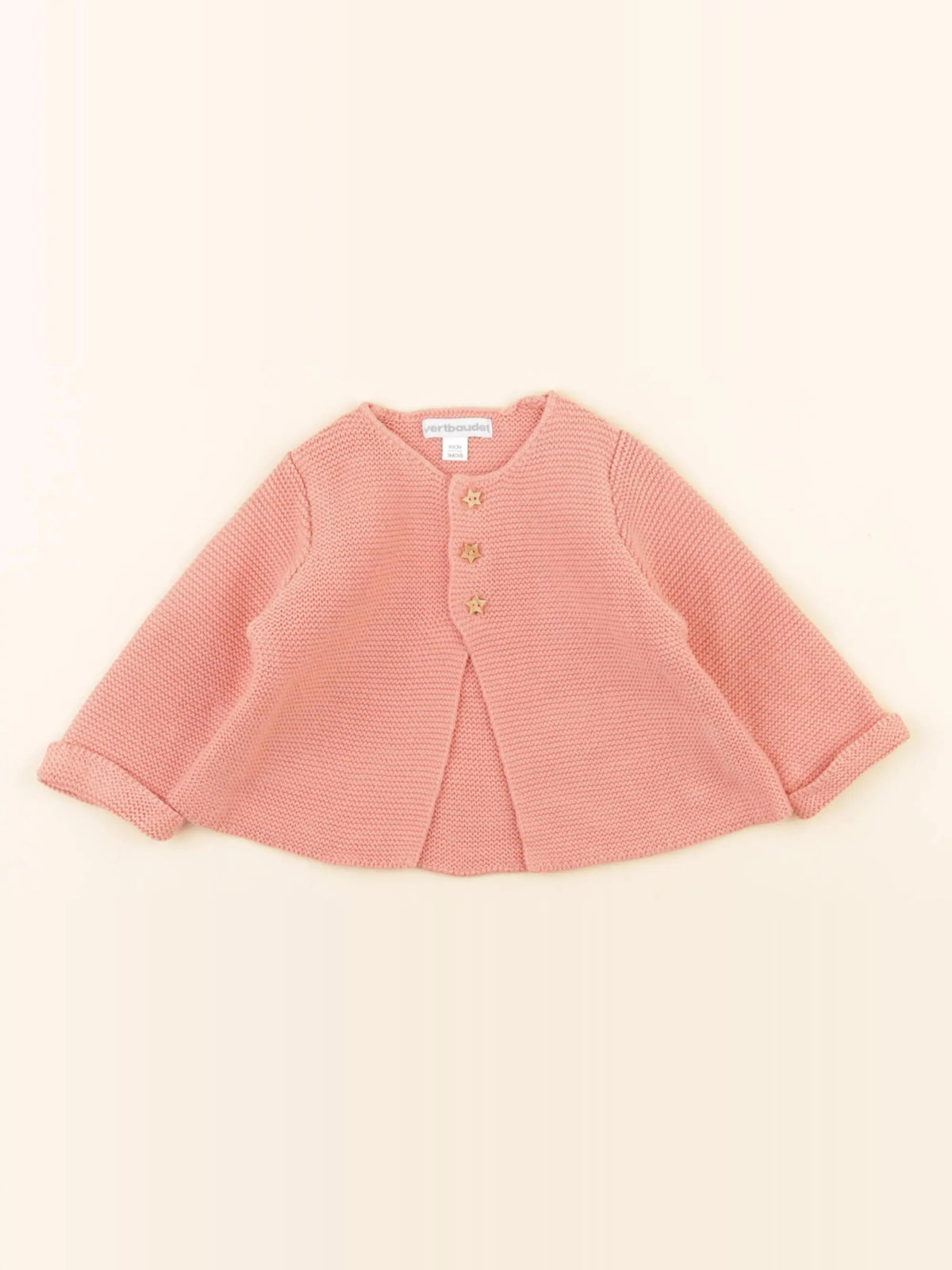 Vertbaudet - gilet rose - 3 mois