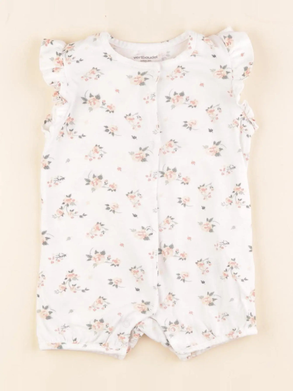 Vertbaudet - pyjama coton blanc - 9 mois