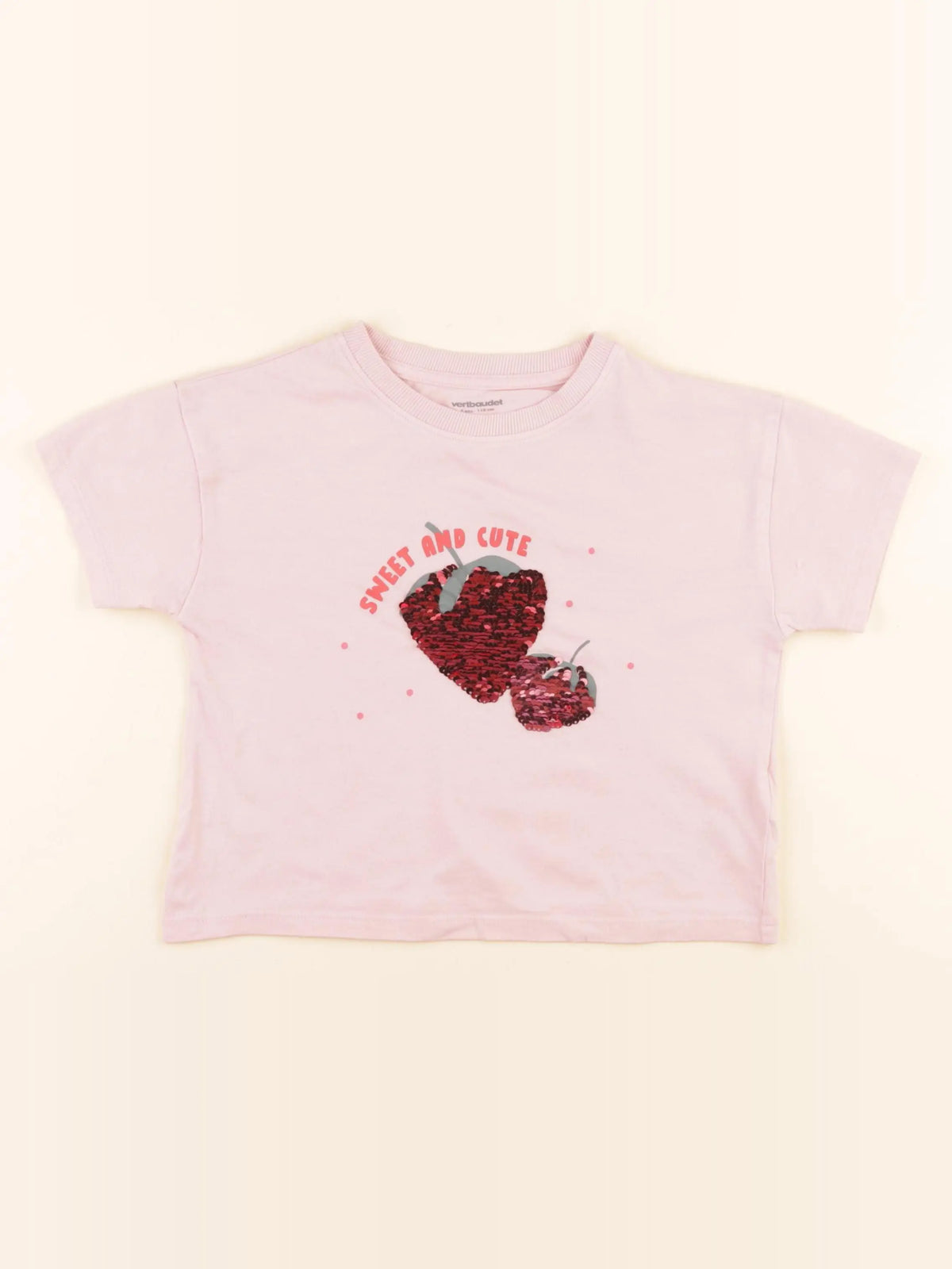 Vertbaudet - tee-shirt rose - 5 ans
