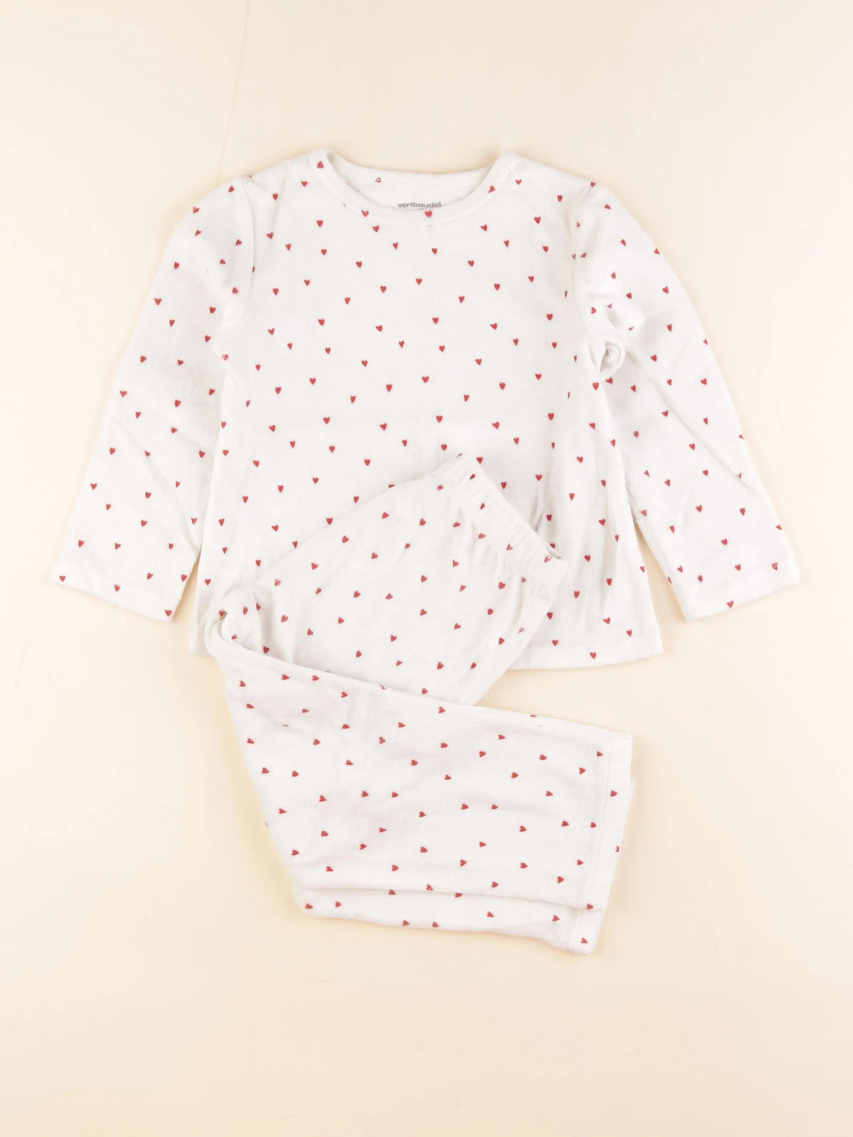 Vertbaudet - pyjama velours blanc - 4 ans