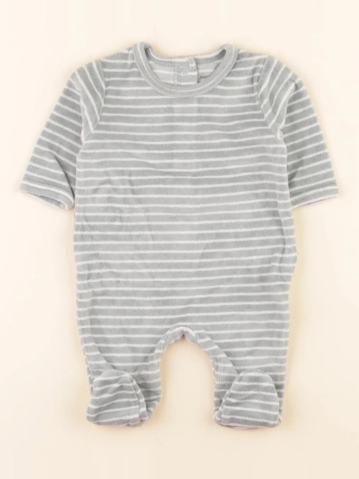 Vertbaudet - pyjama velours bleu - 1 mois