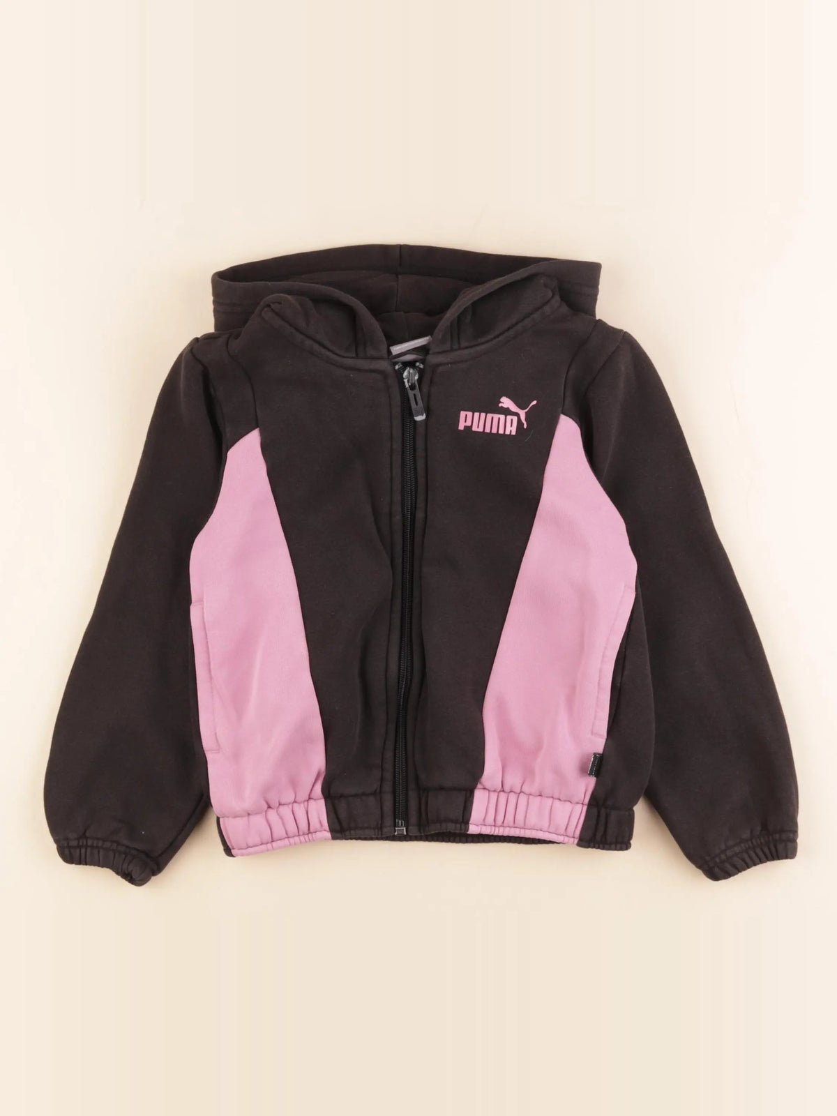 Puma - sweat noir, rose - 5/6 ans