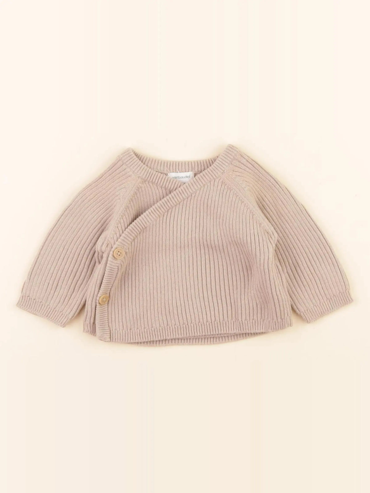 Vertbaudet - gilet beige - 1 mois