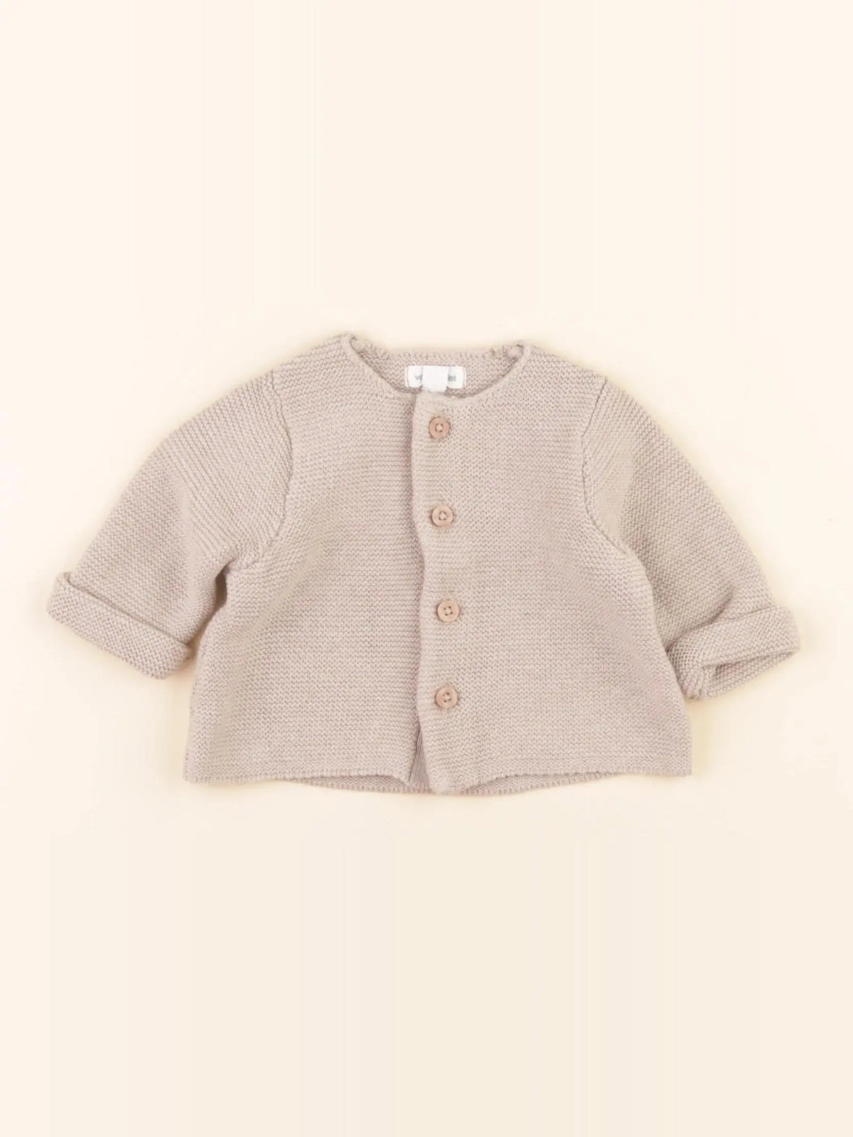 Vertbaudet - gilet beige - 1 mois