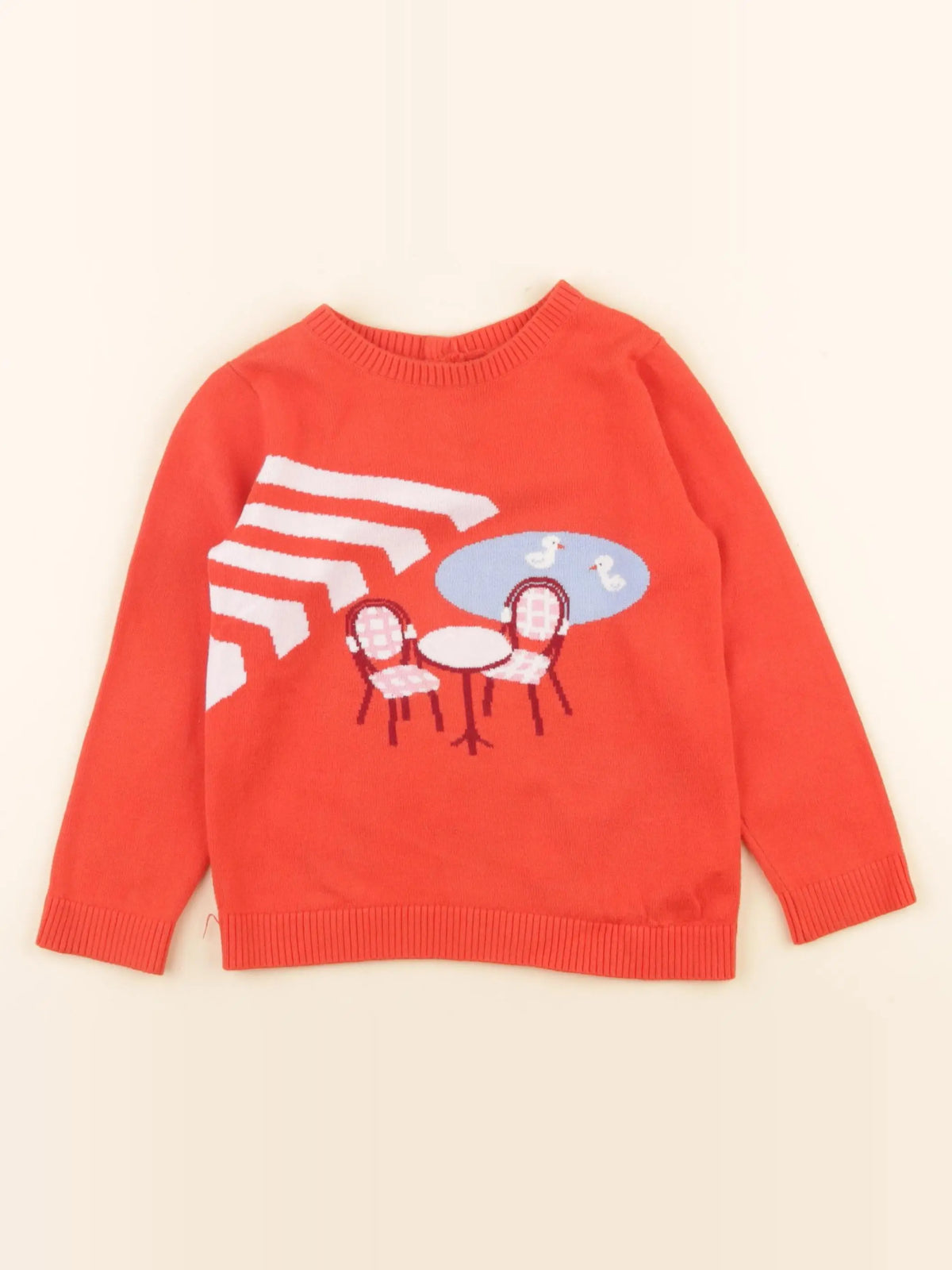 Jacadi - pull rouge - 4 ans
