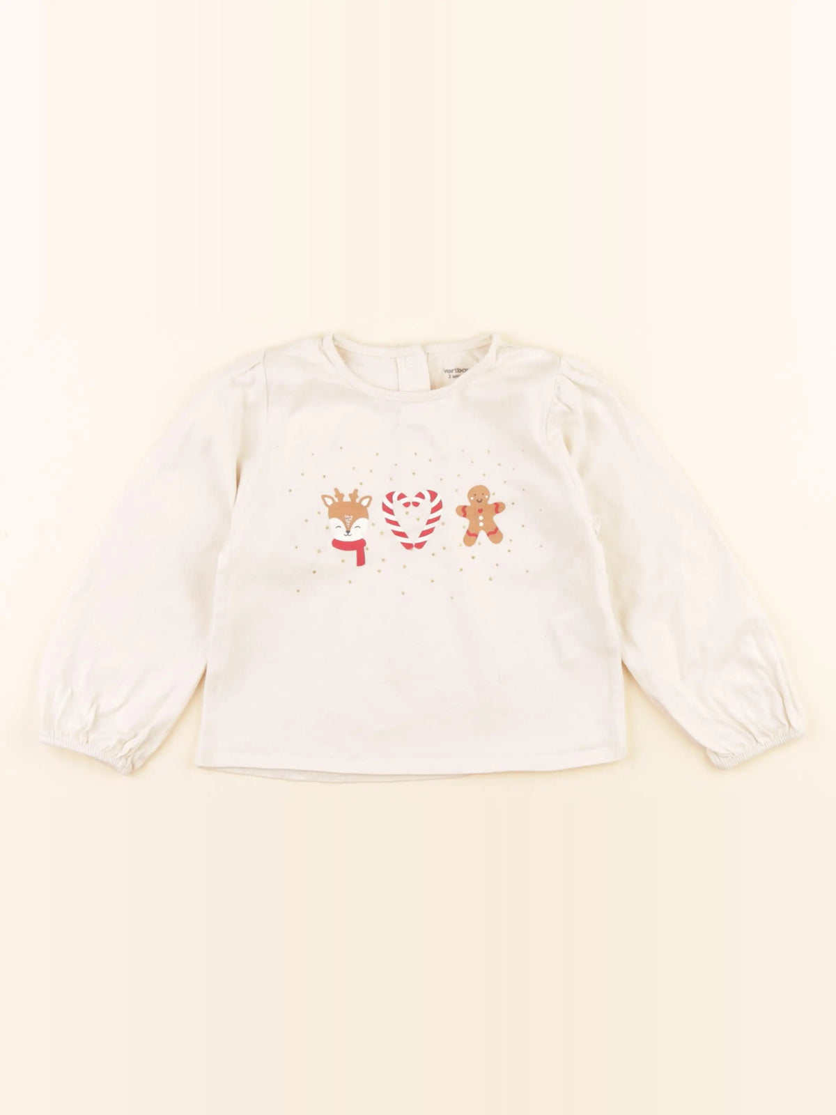 Vertbaudet - tee-shirt beige - 2 ans