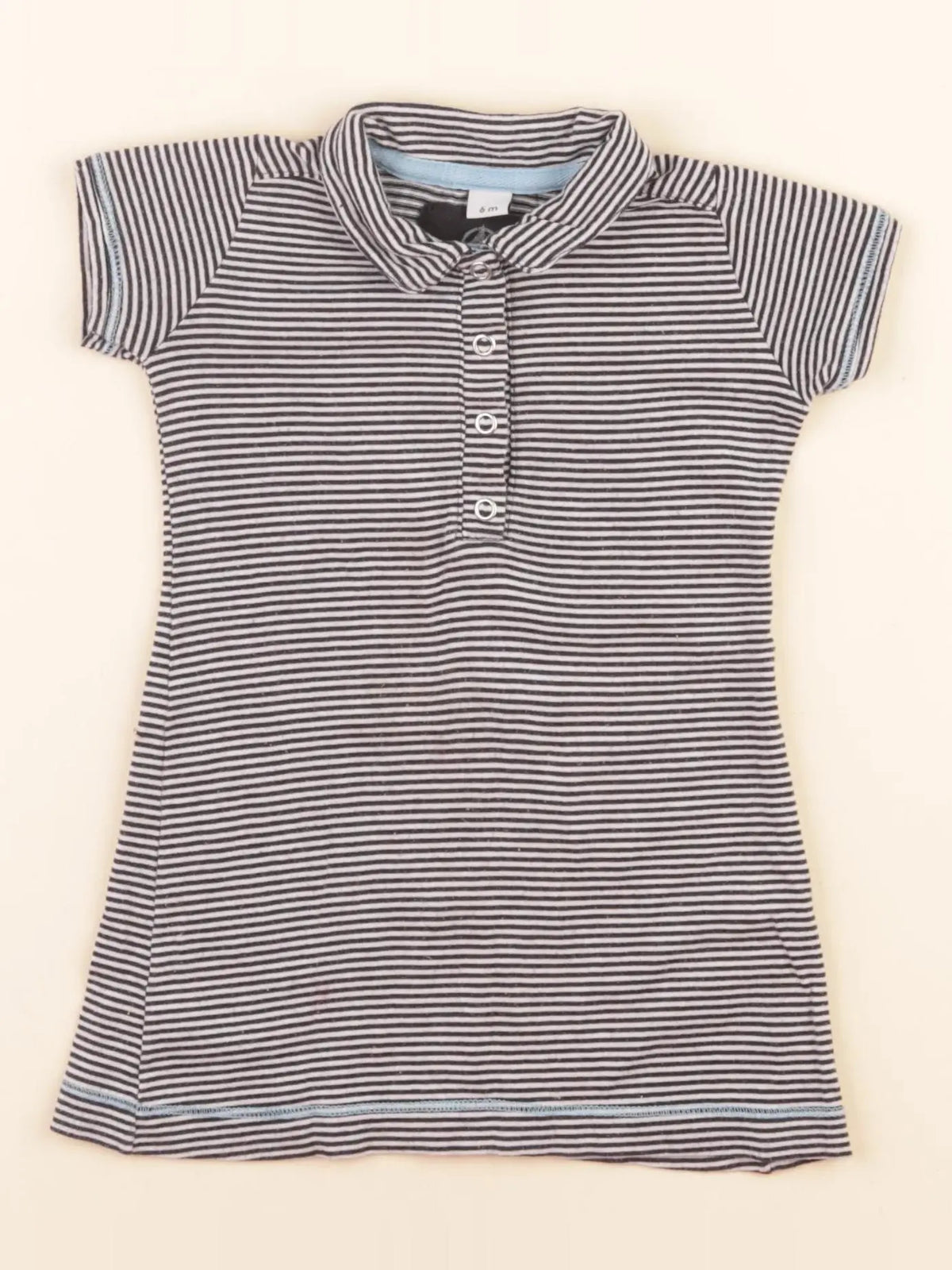 Petit Bateau - robe blanc, noir - 6 mois