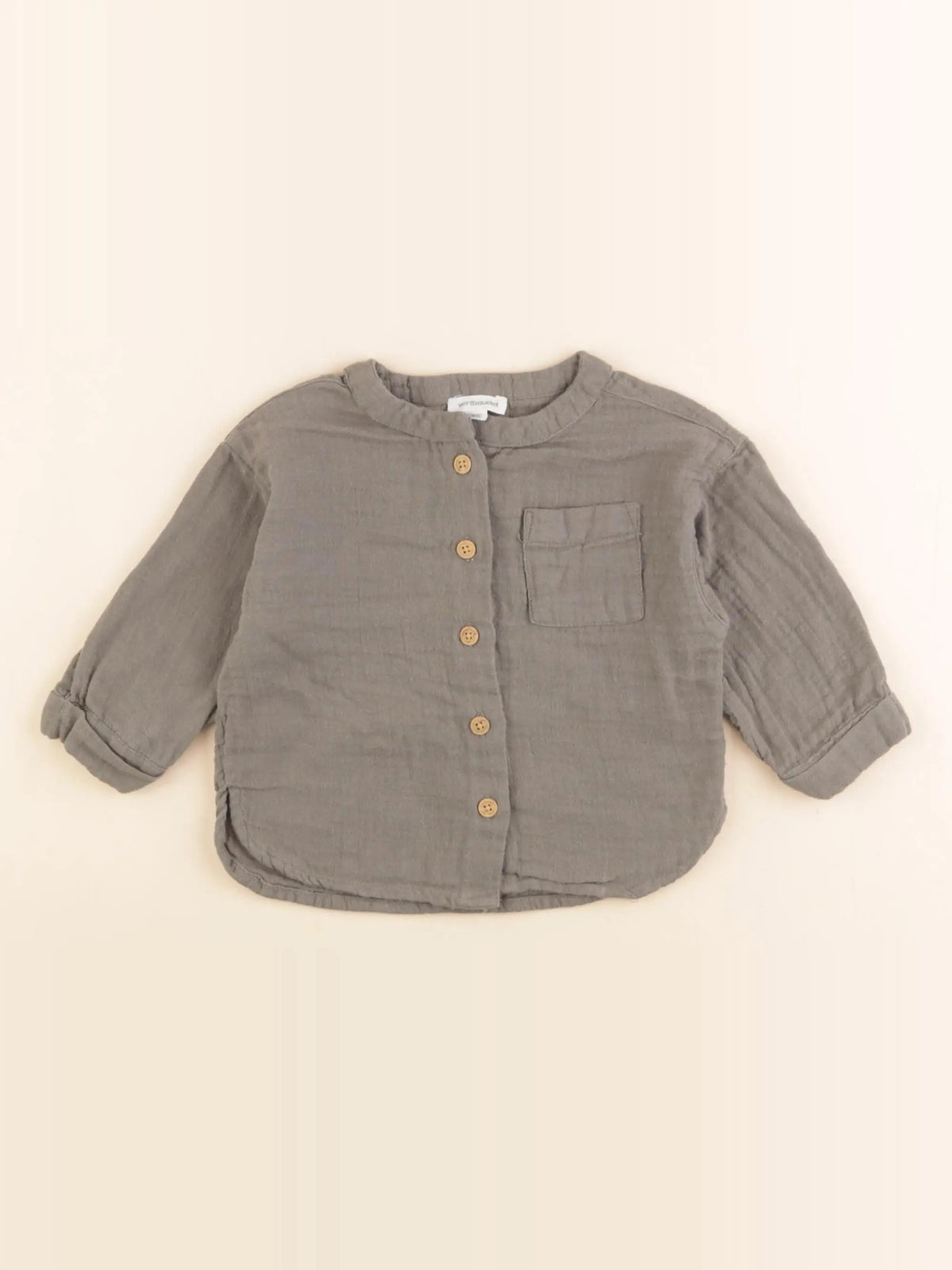 Vertbaudet - chemise vert - 9 mois