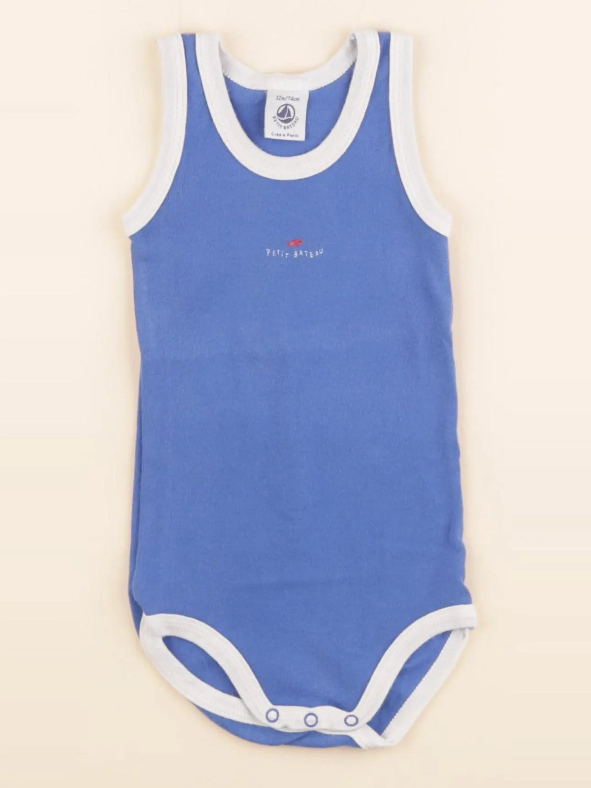 Petit Bateau - body bleu - 12 mois