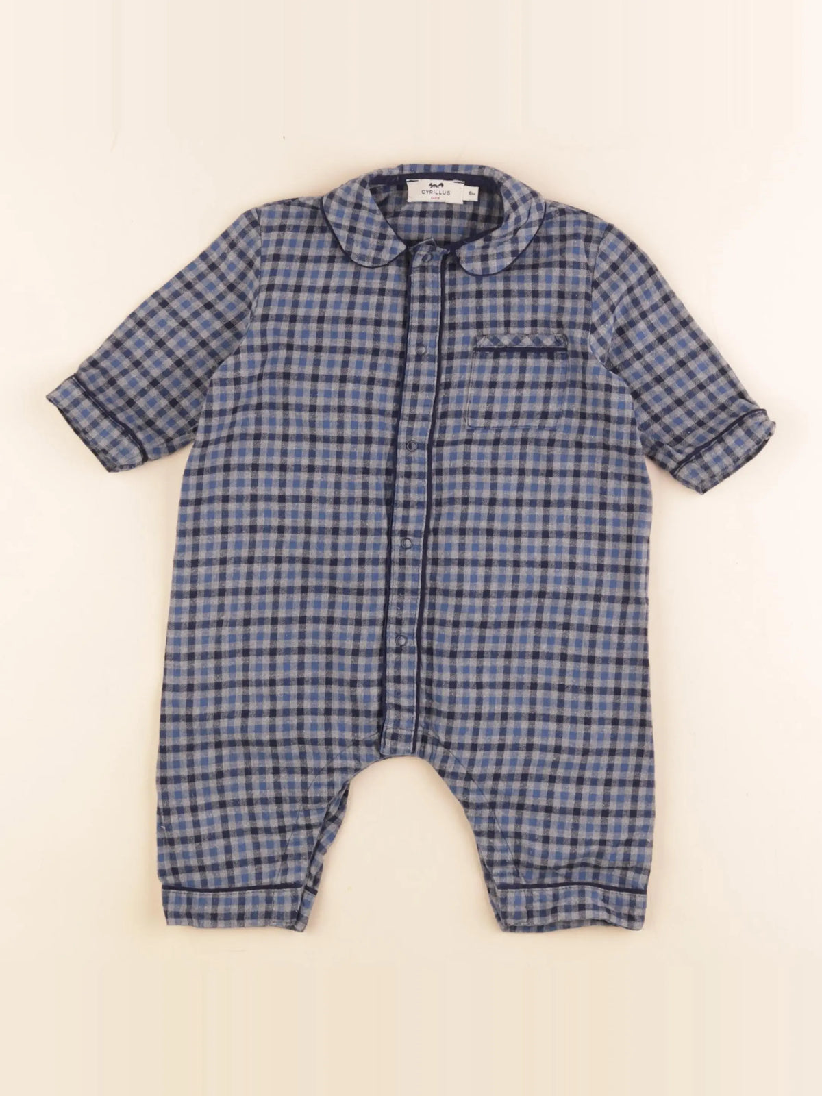 Cyrillus - pyjama coton bleu - 6 mois