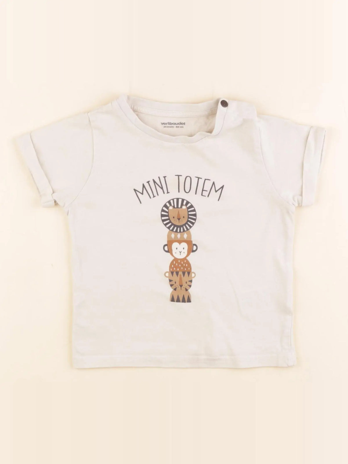 Vertbaudet - tee-shirt blanc - 24 mois