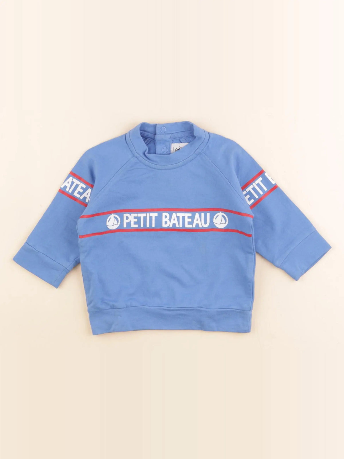 Petit Bateau - sweat bleu - 6 mois