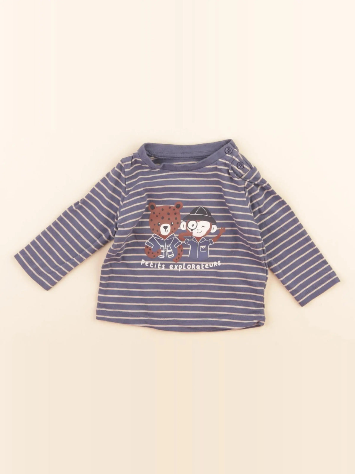 Vertbaudet - tee-shirt bleu - 3 mois