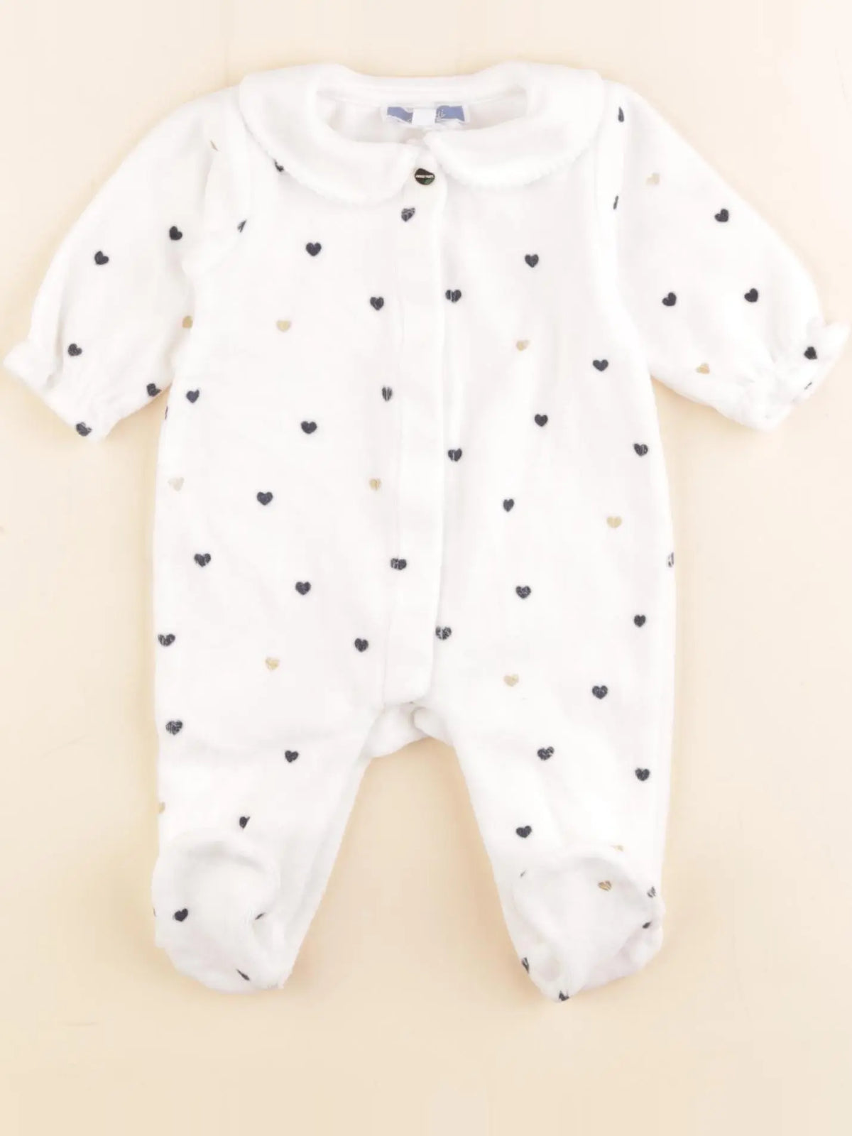 Jacadi - pyjama velours blanc - 1 mois