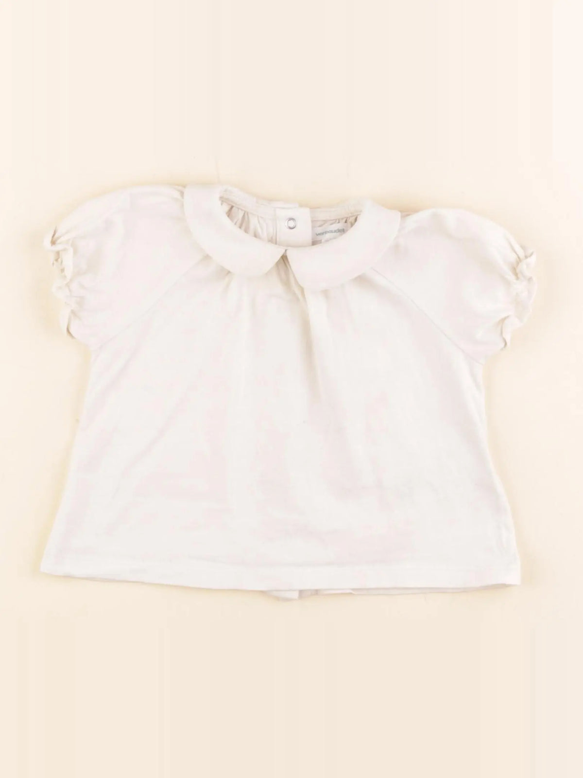 Vertbaudet - tee-shirt beige - 12 mois