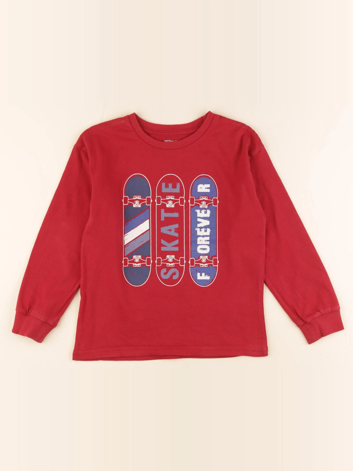 Vertbaudet - tee-shirt rouge - 8 ans